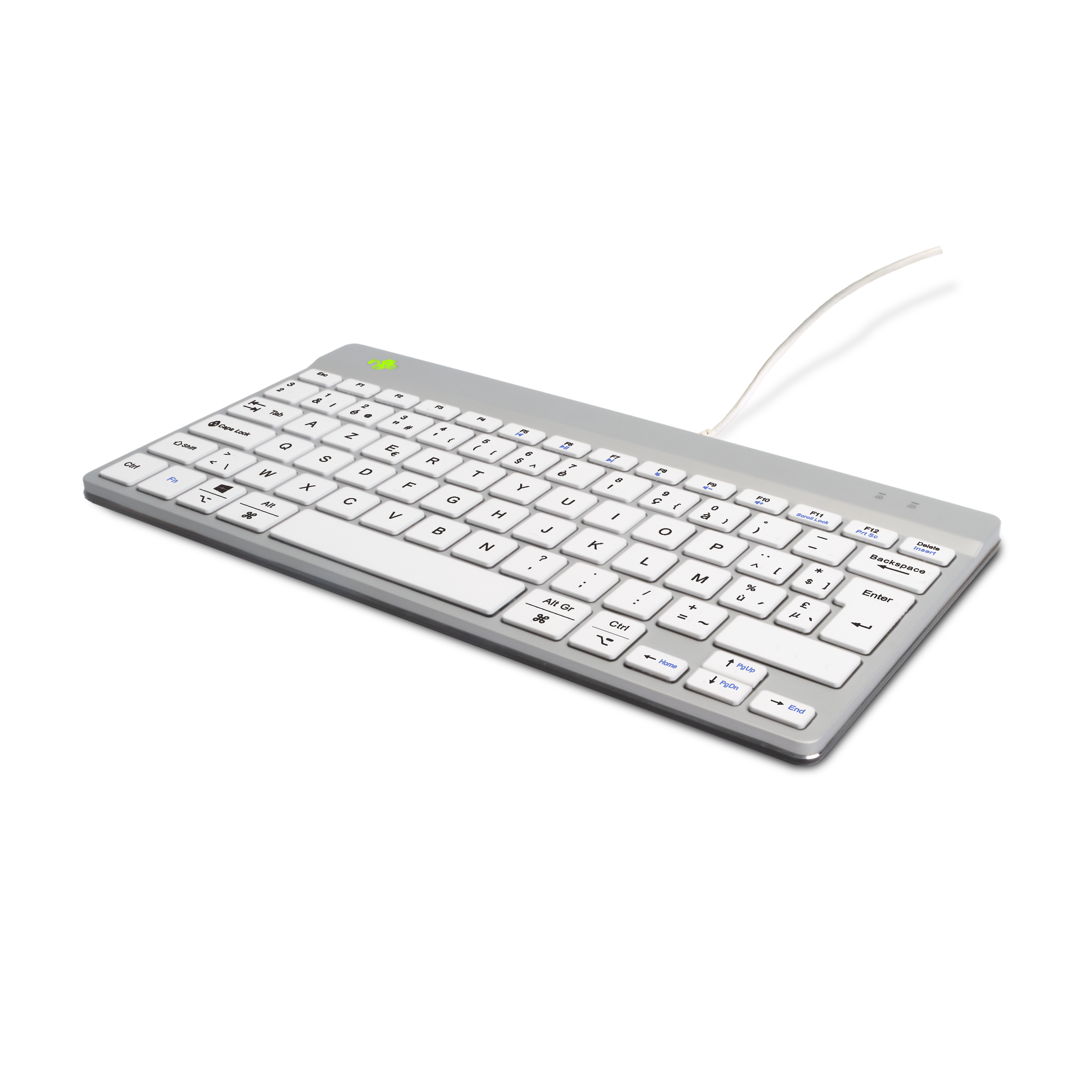 R-Go Compact Break AZERTY (BE) - Wit - Bedraad