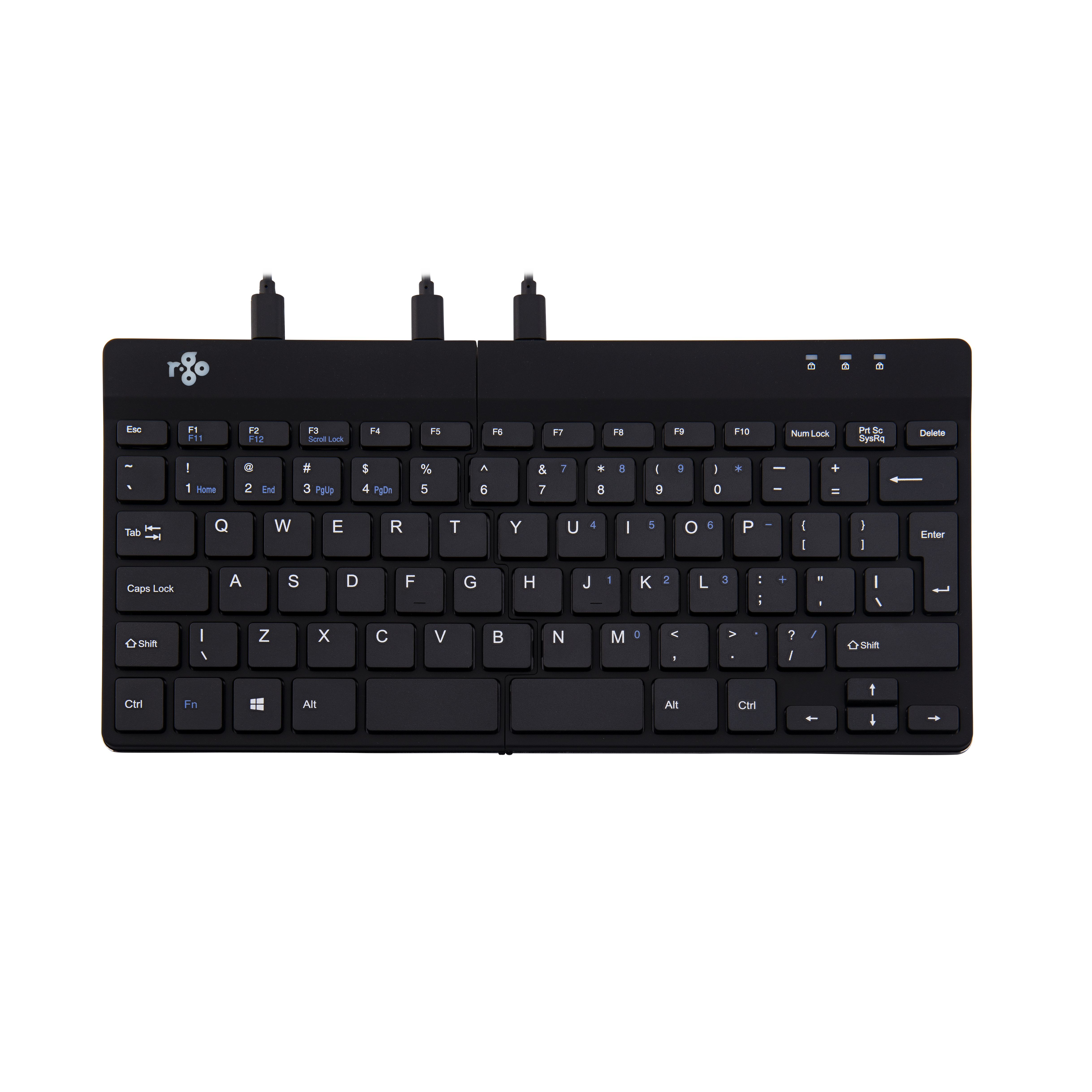 R-Go Split Break QWERTY (US) - Zwart - Bedraad