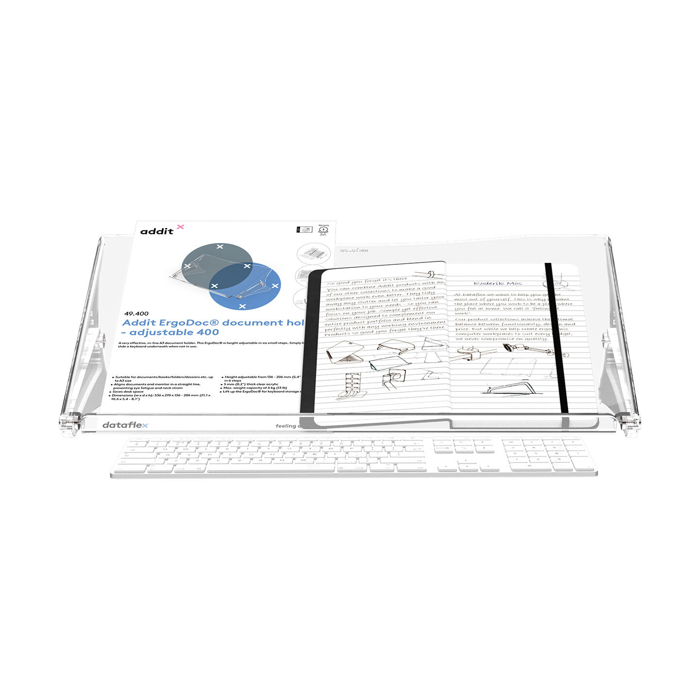 Addit ErgoDoc® document holder - adjustable 400