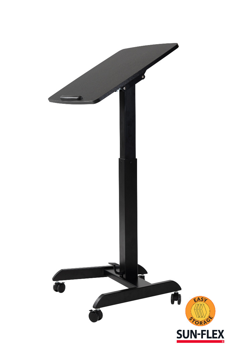 EasyDesk Flex Pro verstelbaar laptoptafel op wielen zwart