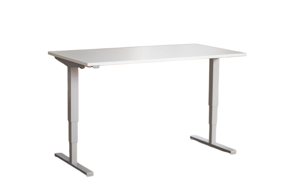 Ergo2Move 1M Elektrisch zit-sta bureau zilver | Incl. wit tafelblad 120 x 80 cm