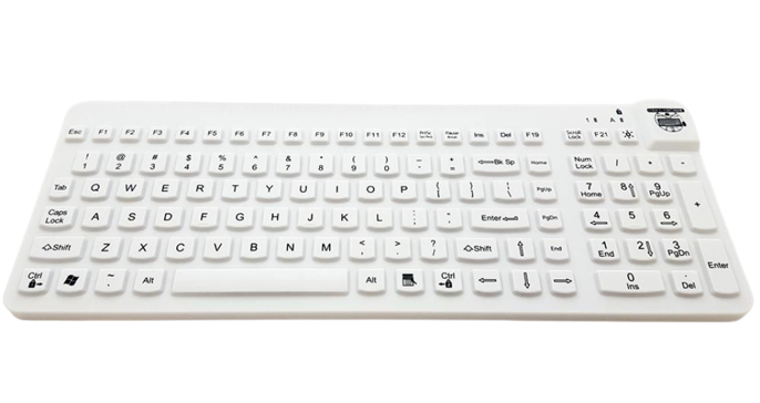 ErgoClean 160 wasserdichte Tastatur US weiß