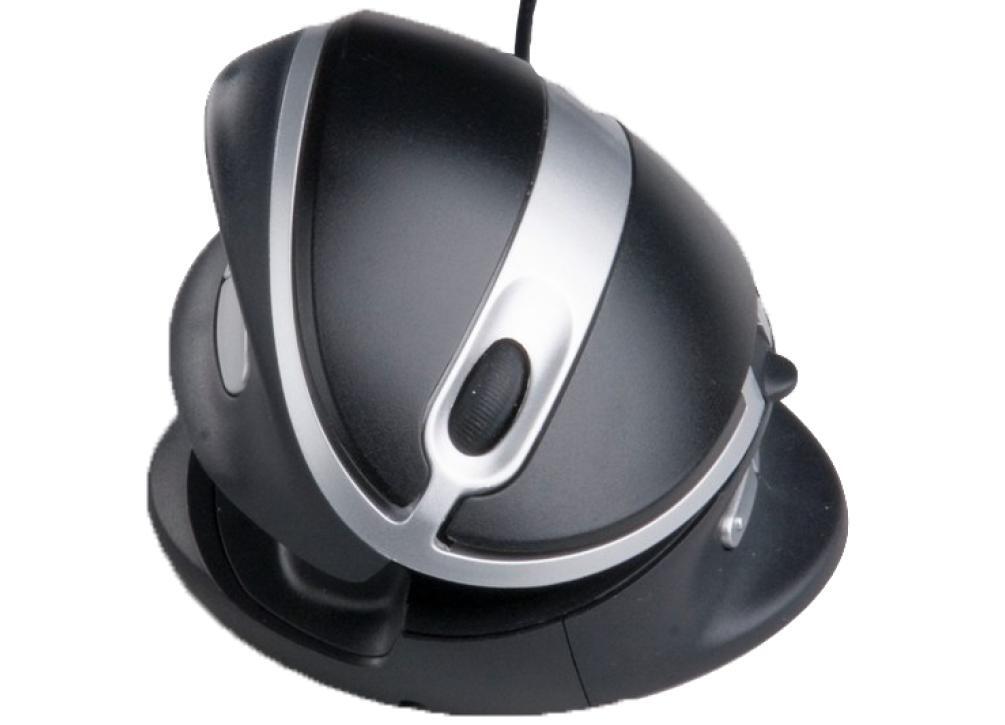 Ergonomic mouse | OysterMouse | Large | Black | Silver | Wired | Right- and left-handed