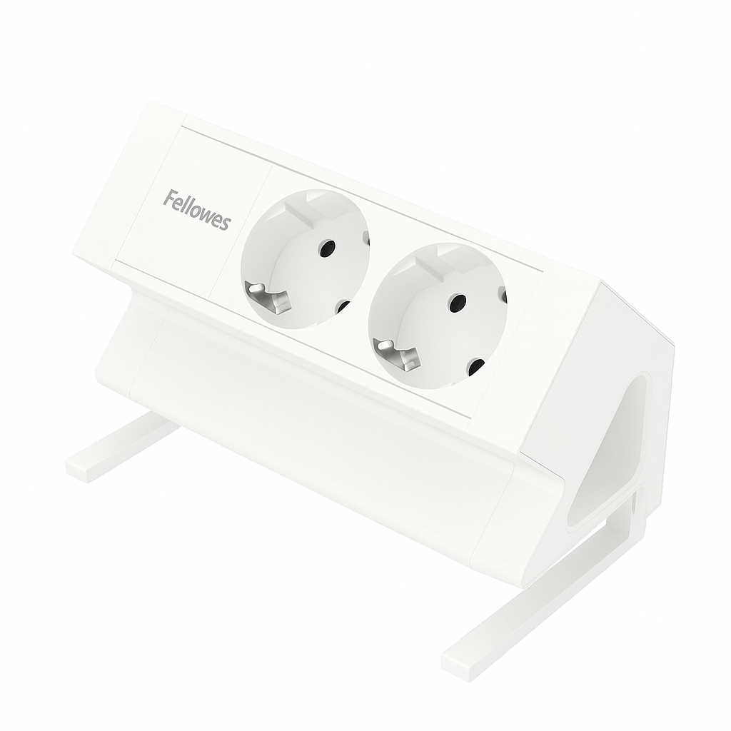 Filex Power Desk Up 2 0 2x 230 V Wit zijaanzicht