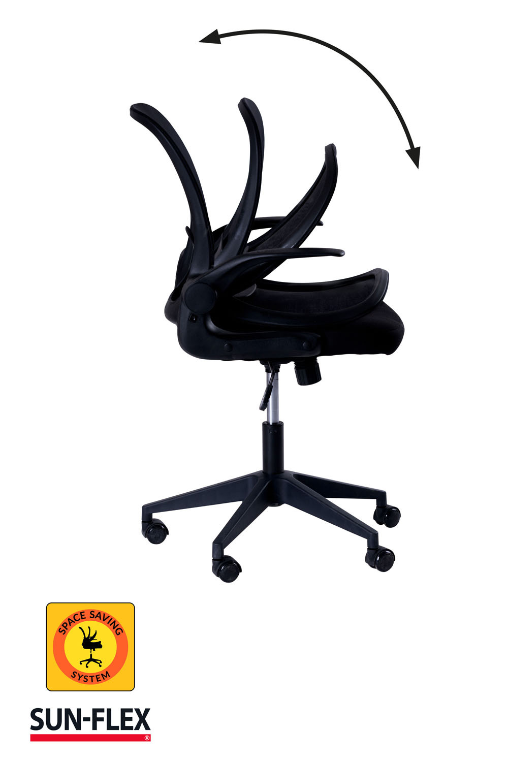 Sun-Flex Hideaway Chair, Solid Black