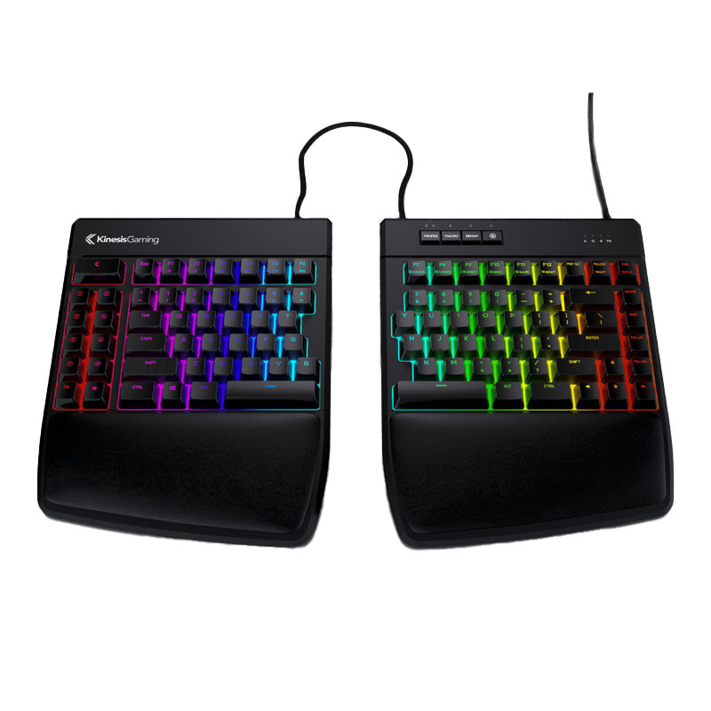 Kinesis Freestyle Edge RGB Gesplitst Gaming Toetsenbord QWERTY US gesplitst ontwerp met verlichting