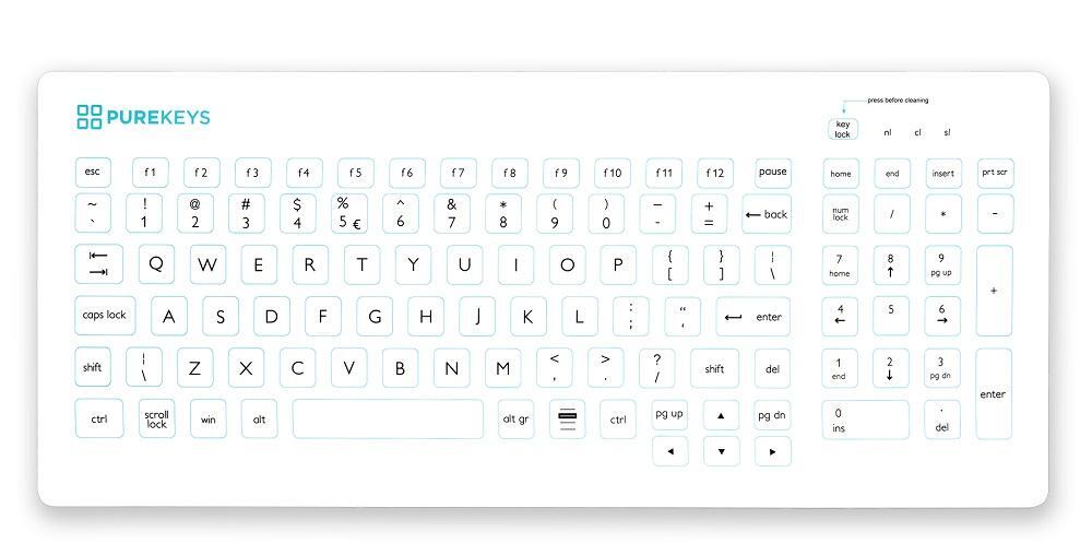 Purekeys Medical Keyboard Compact Fixed Angle BE (Azerty)