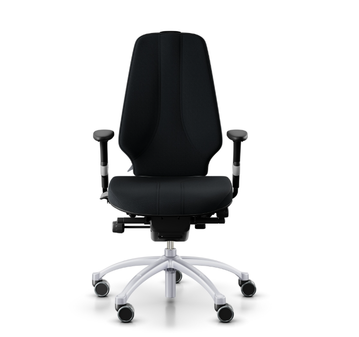 RH Logic 400 Ergonomische Bureaustoel XL zitting Zwart met Zilver Frame