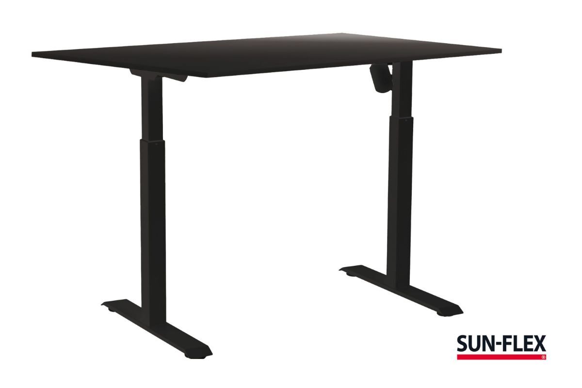 SUN-FLEX EASYDESK ADAPT I, Gestell Schwarz, Platte Schwarz, 120x80 cm