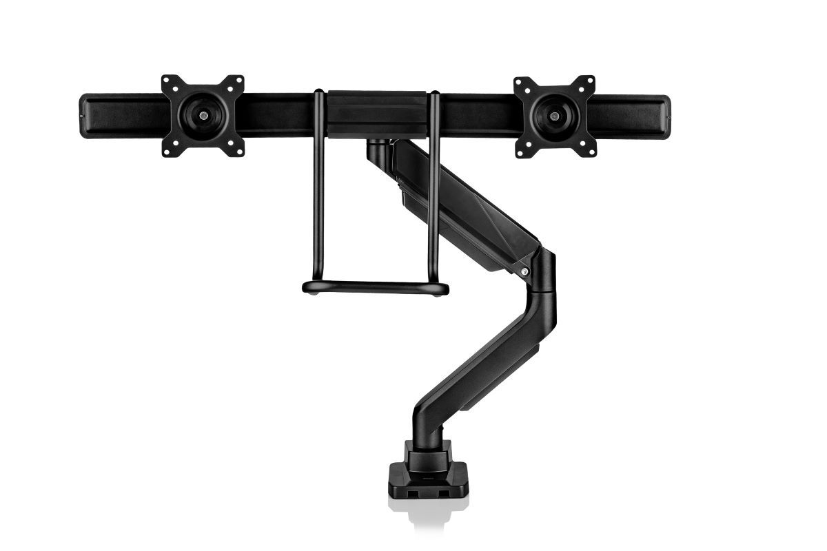 Swing Double Monitor Arm Black