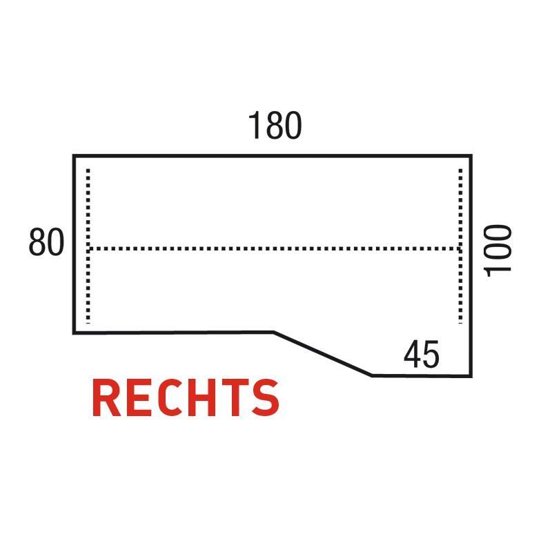 Plateau de table Curve small, blanc, de dimensions 180 x 80 cm.