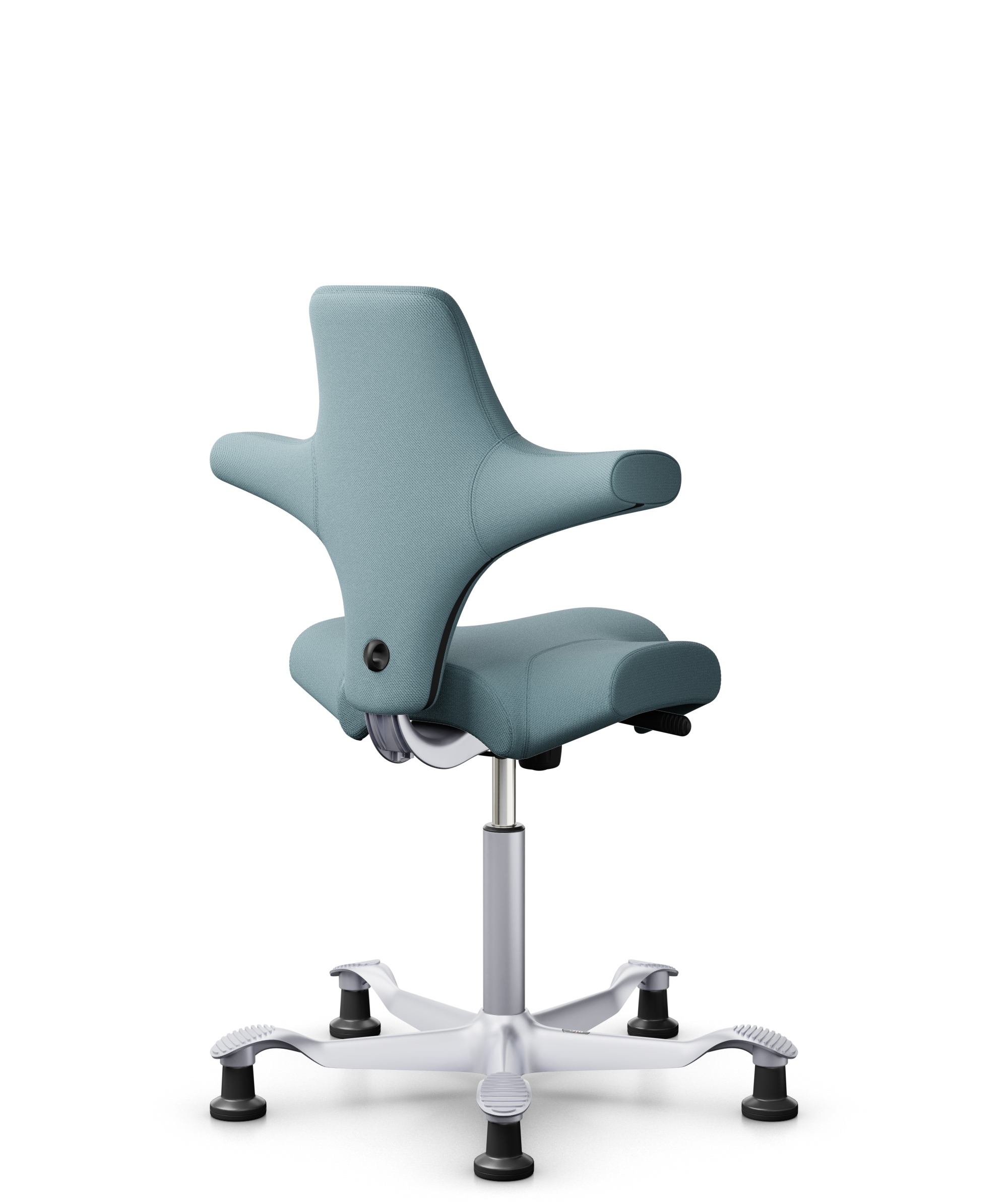 HÅG Capisco 8106 - Select (Gabriel) - Wol / Polyamide - SC67098 - Glacier blue - Framekleur - Zilver - Gasveer - 150 mm (Zithoogte 40-55cm) - Vloercontact - Glijdoppen - Voetenring - Nee, geen voetenring - Voetster - Nee, voetster in framekleur - 1