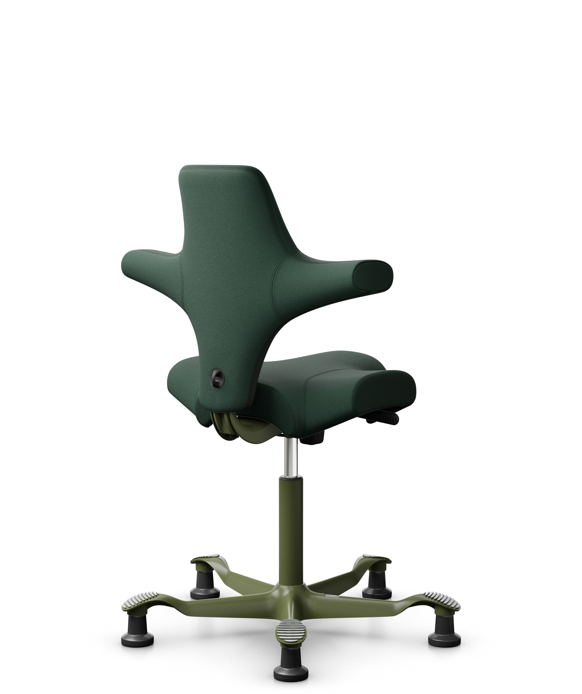 HÅG Capisco 8106 - Select (Gabriel) - Wol / Polyamide - SC68209 - Dark green - Framekleur - Moss Grey - Gasveer - 150 mm (Zithoogte 40-55cm) - Vloercontact - Glijdoppen - Voetenring - Nee, geen voetenring - Voetster - Nee, voetster in framekleur - 1