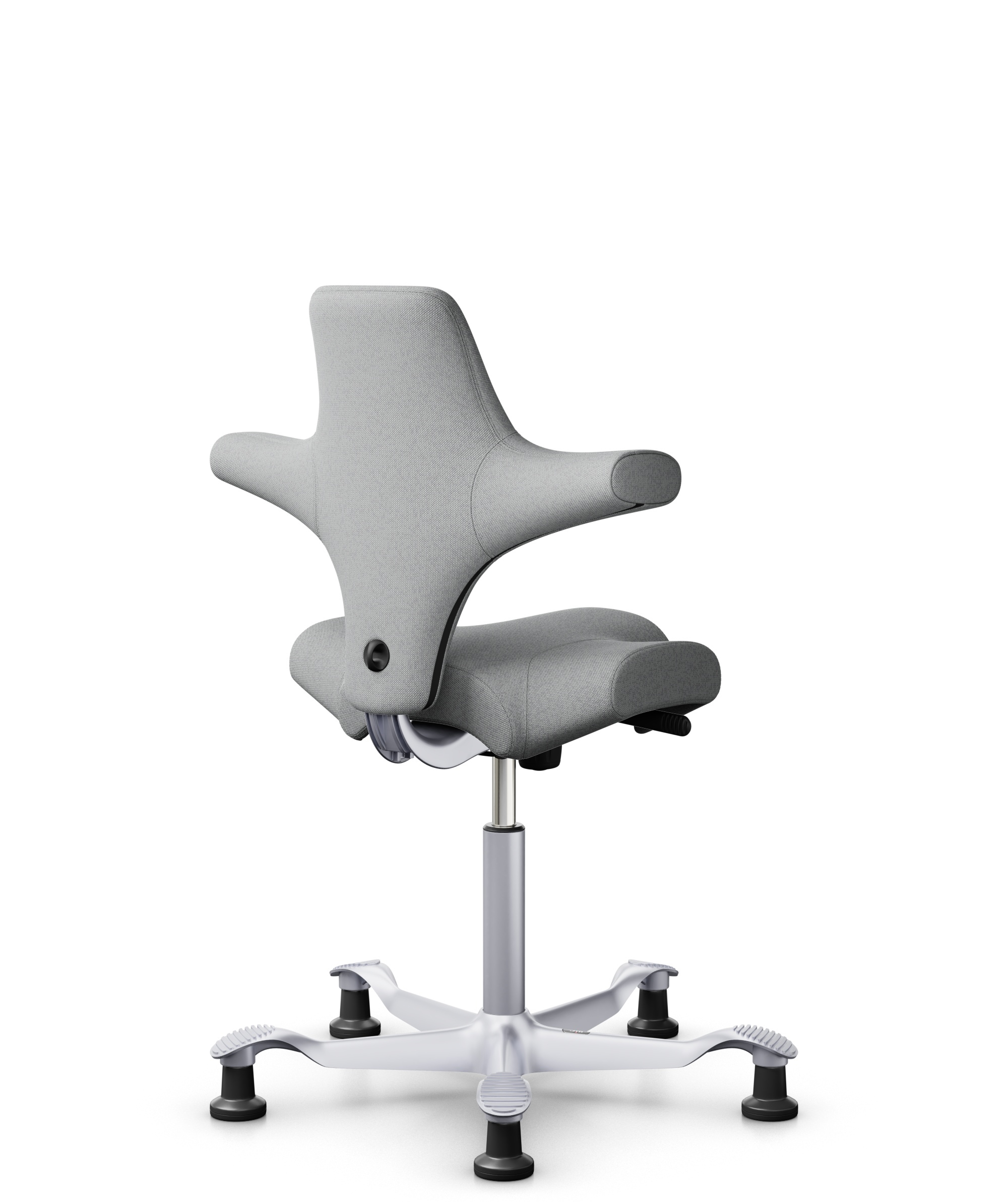 HÅG Capisco 8106 - Capture (Gabriel) - Wol / Polyamide - CPT4102 - Light grey - Framekleur - Zilver - Gasveer - 200 mm (Zithoogte 46-64cm) - Vloercontact - Glijdoppen - Voetenring - Nee, geen voetenring - Voetster - Nee, voetster in framekleur - 1