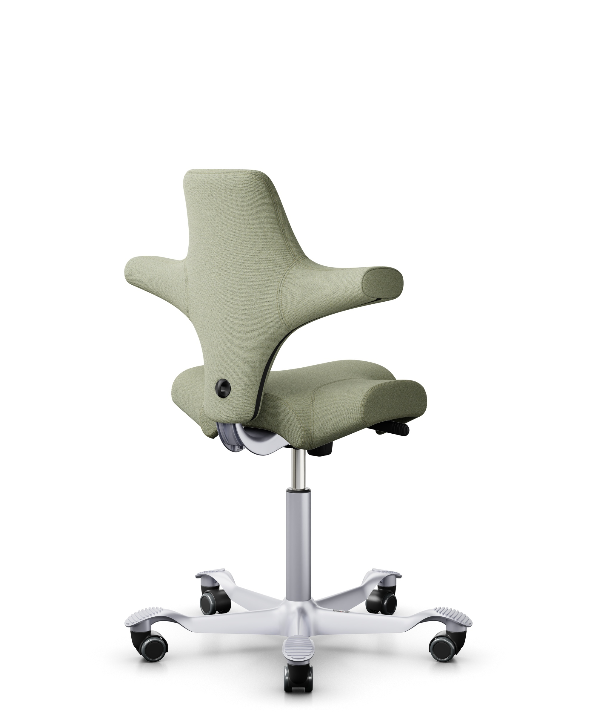 HÅG Capisco 8106 - Capture (Gabriel) - Wol / Polyamide - CPT5101 - Green-grey - Framekleur - Zilver - Gasveer - 200 mm (Zithoogte 46-64cm) - Vloercontact - Zachte wielen t.b.v. harde vloeren - Voetenring - Nee, geen voetenring - Voetster - Nee, voetste... - 1