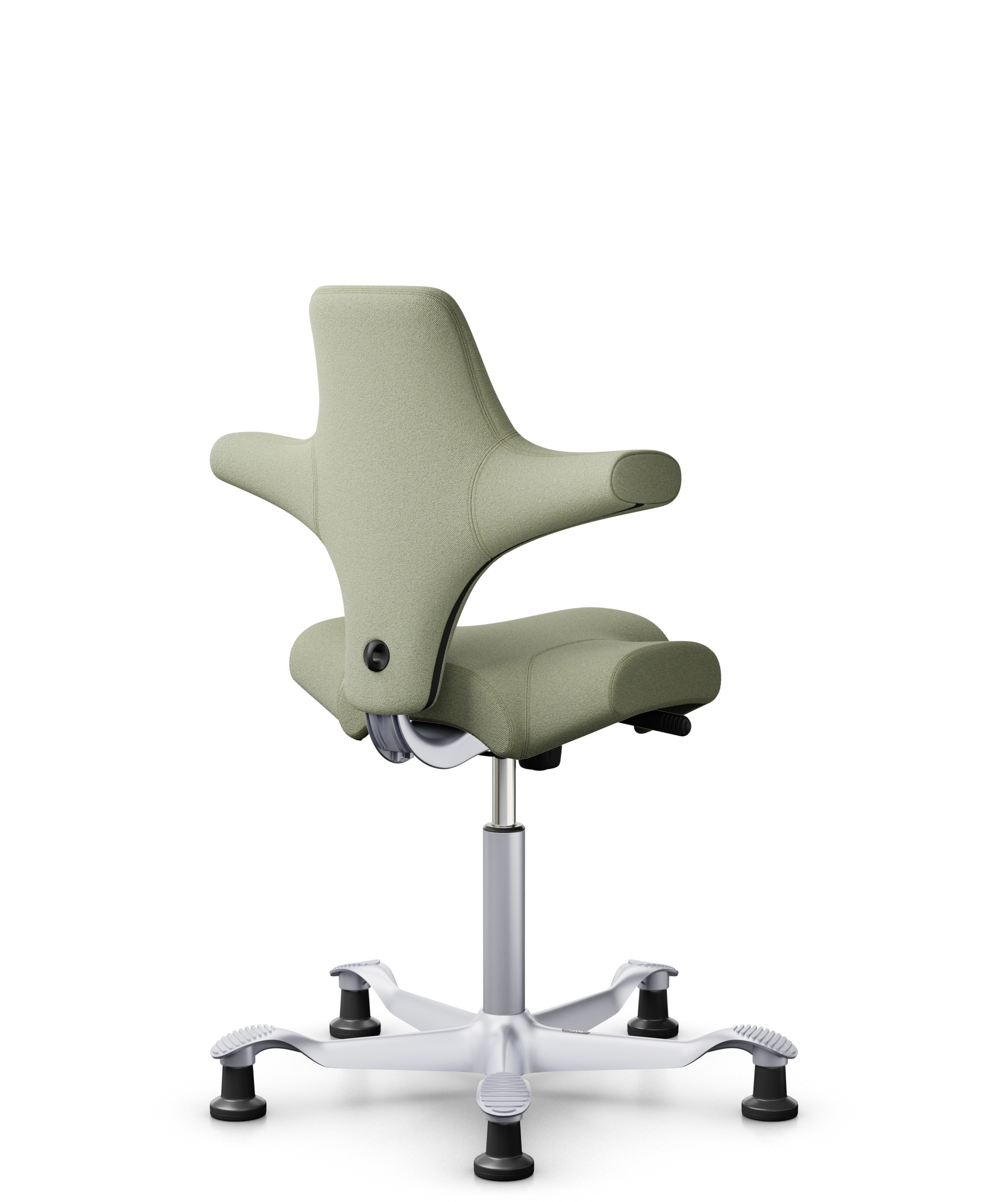 HÅG Capisco 8106 - Capture (Gabriel) - Wol / Polyamide - CPT5101 - Green-grey - Framekleur - Zilver - Gasveer - 265 mm (Zithoogte 53-79cm) - Vloercontact - Glijdoppen - Voetenring - Nee, geen voetenring - Voetster - Nee, voetster in framekleur - 1