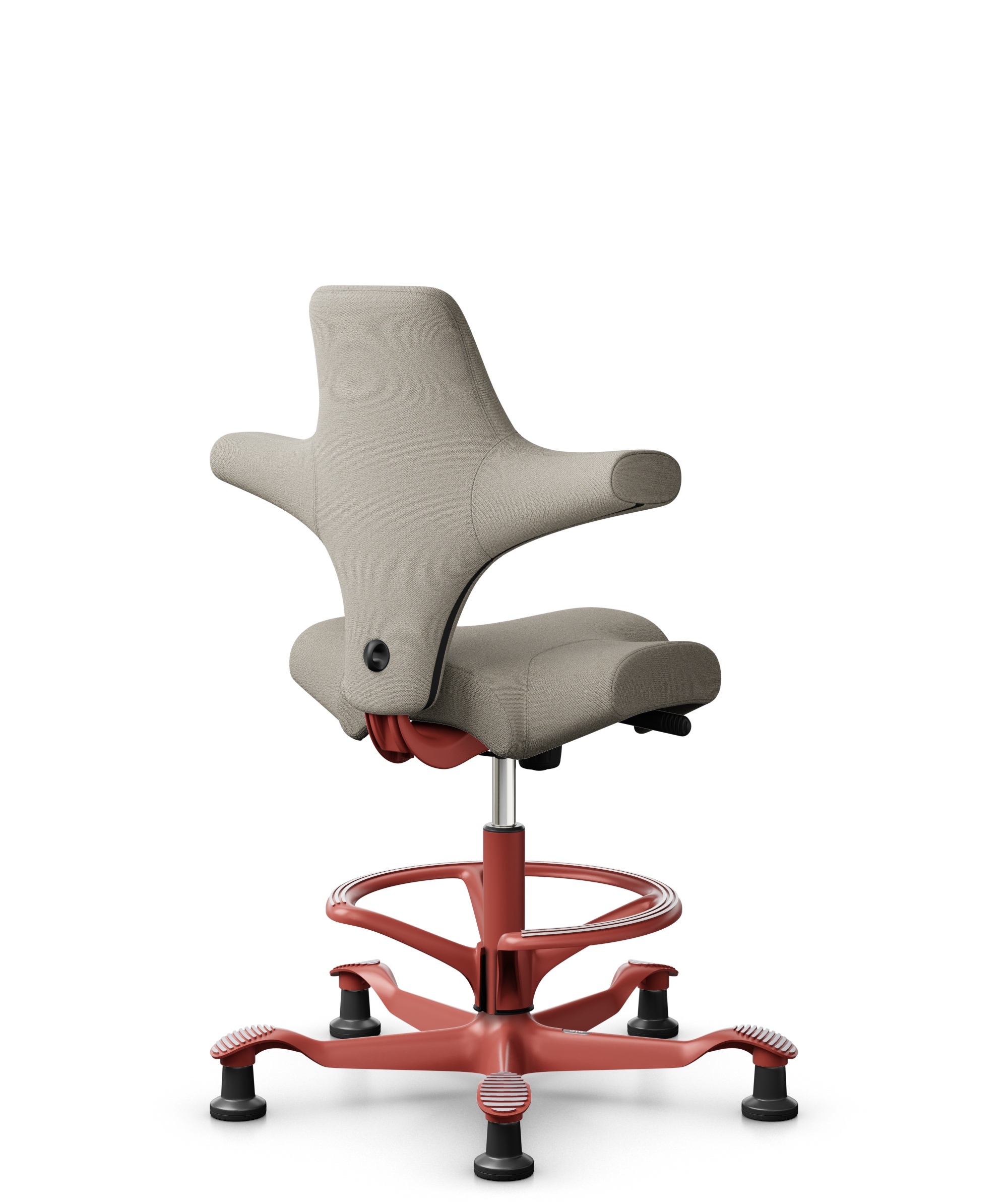 HÅG Capisco 8106 - Capture (Gabriel) - Wol / Polyamide - CPT5103 - Light beige - Framekleur - Blush Rose - Gasveer - 265 mm (Zithoogte 53-79cm) - Vloercontact - Glijdoppen - Voetenring - Ja, in framekleur - Voetster - Nee, voetster in framekleur - 1