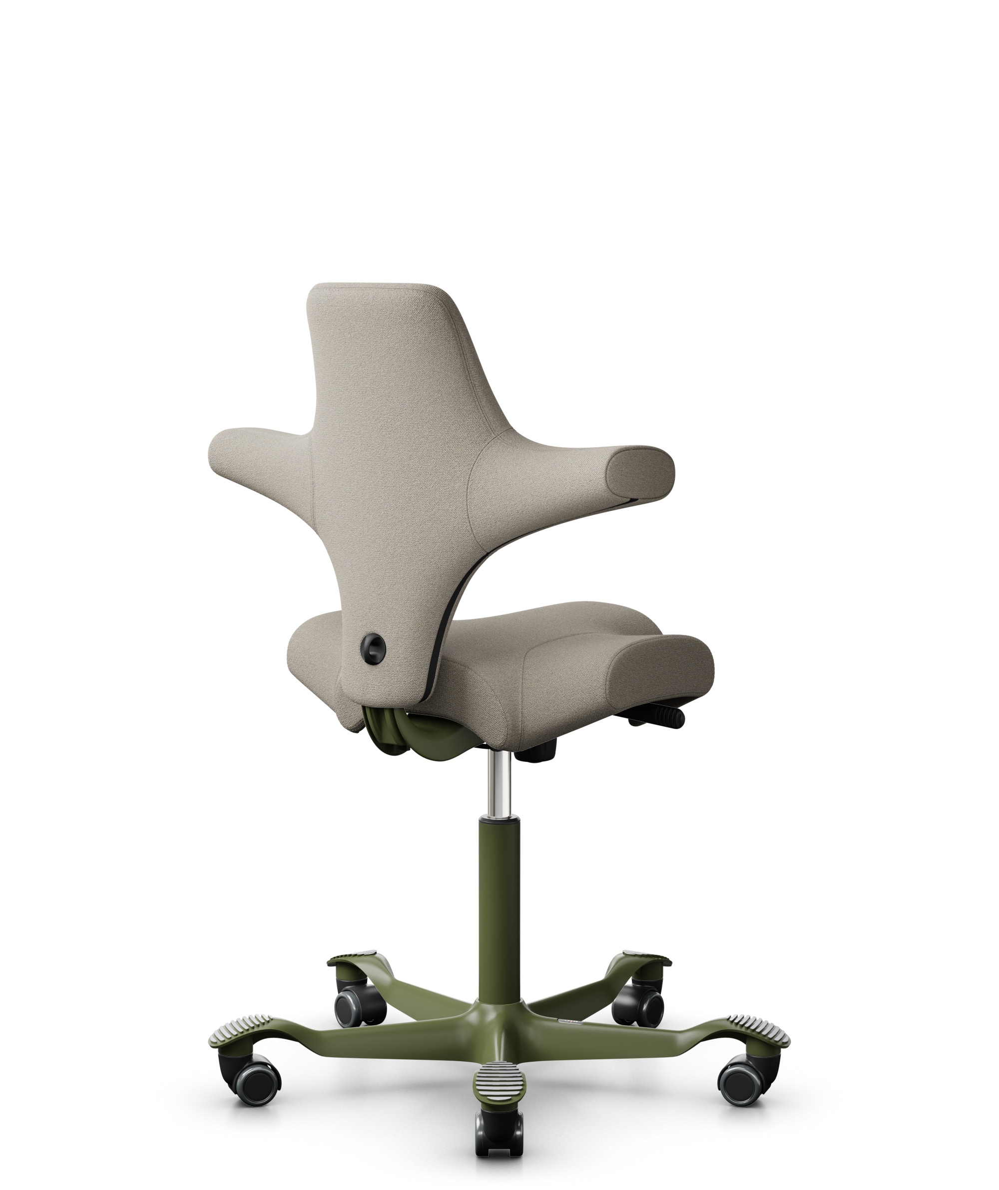 HÅG Capisco 8106 - Capture (Gabriel) - Wol / Polyamide - CPT5103 - Light beige - Framekleur - Moss Grey - Gasveer - 200 mm (Zithoogte 46-64cm) - Vloercontact - Harde wielen t.b.v. zachte vloeren - Voetenring - Nee, geen voetenring - Voetster - Nee, voe... - 1