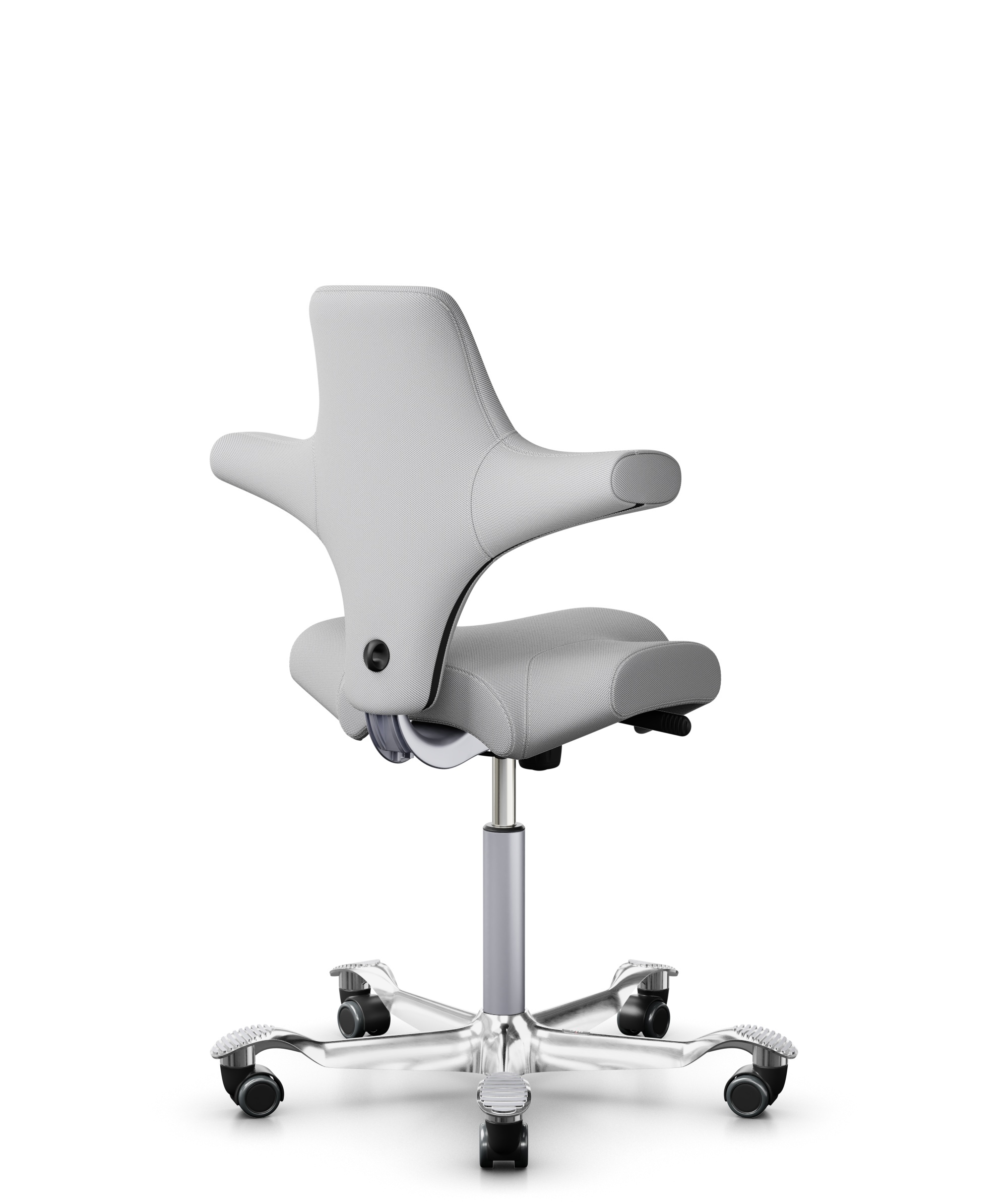 HÅG Capisco 8106 - Steelcut Trio 3 (Kvadrat) - Wol / Polyamide - STT133 - Light grey - Framekleur - Zilver - Gasveer - 150 mm (Zithoogte 40-55cm) - Vloercontact - Harde wielen t.b.v. zachte vloeren - Voetenring - Nee, geen voetenring - Voetster - Ja, v... - 1