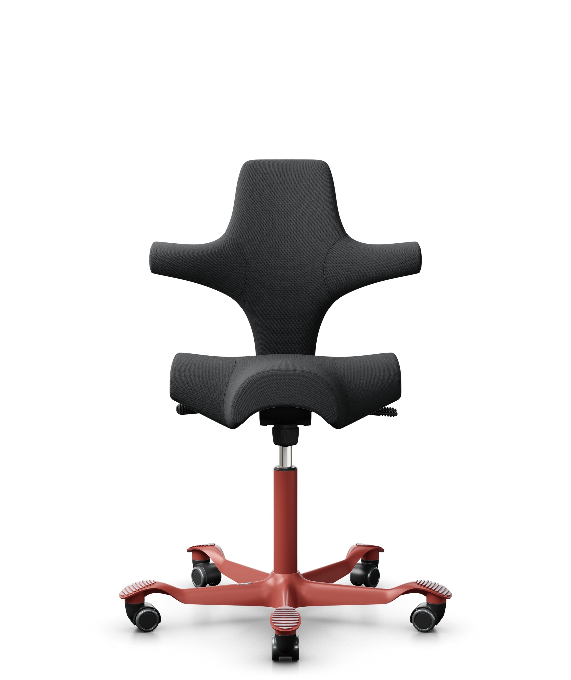 HÅG Capisco 8106 - Select (Gabriel) - Wol / Polyamide - SC60051 - Charcoal - Framekleur - Blush Rose - Gasveer - 265 mm (Zithoogte 53-79cm) - Vloercontact - Harde wielen t.b.v. zachte vloeren - Voetenring - Nee, geen voetenring - Voetster - Nee, voetst... - 1