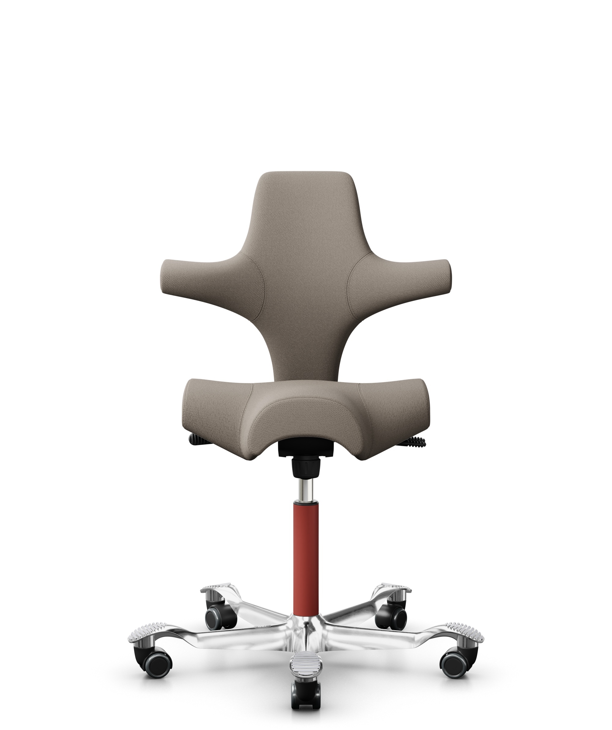 HÅG Capisco 8106 - Select (Gabriel) - Wol / Polyamide - SC60129 - Beige - Framekleur - Blush Rose - Gasveer - 265 mm (Zithoogte 53-79cm) - Vloercontact - Zachte wielen t.b.v. harde vloeren - Voetenring - Nee, geen voetenring - Voetster - Ja, voetster i... - 1