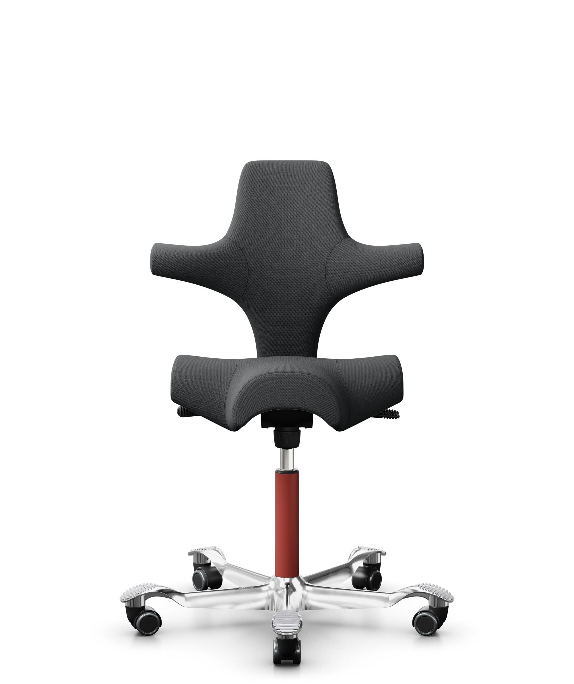 HÅG Capisco 8106 - Select (Gabriel) - Wol / Polyamide - SC60134 - Dark Grey - Framekleur - Blush Rose - Gasveer - 200 mm (Zithoogte 46-64cm) - Vloercontact - Harde wielen t.b.v. zachte vloeren - Voetenring - Nee, geen voetenring - Voetster - Ja, voetst... - 1