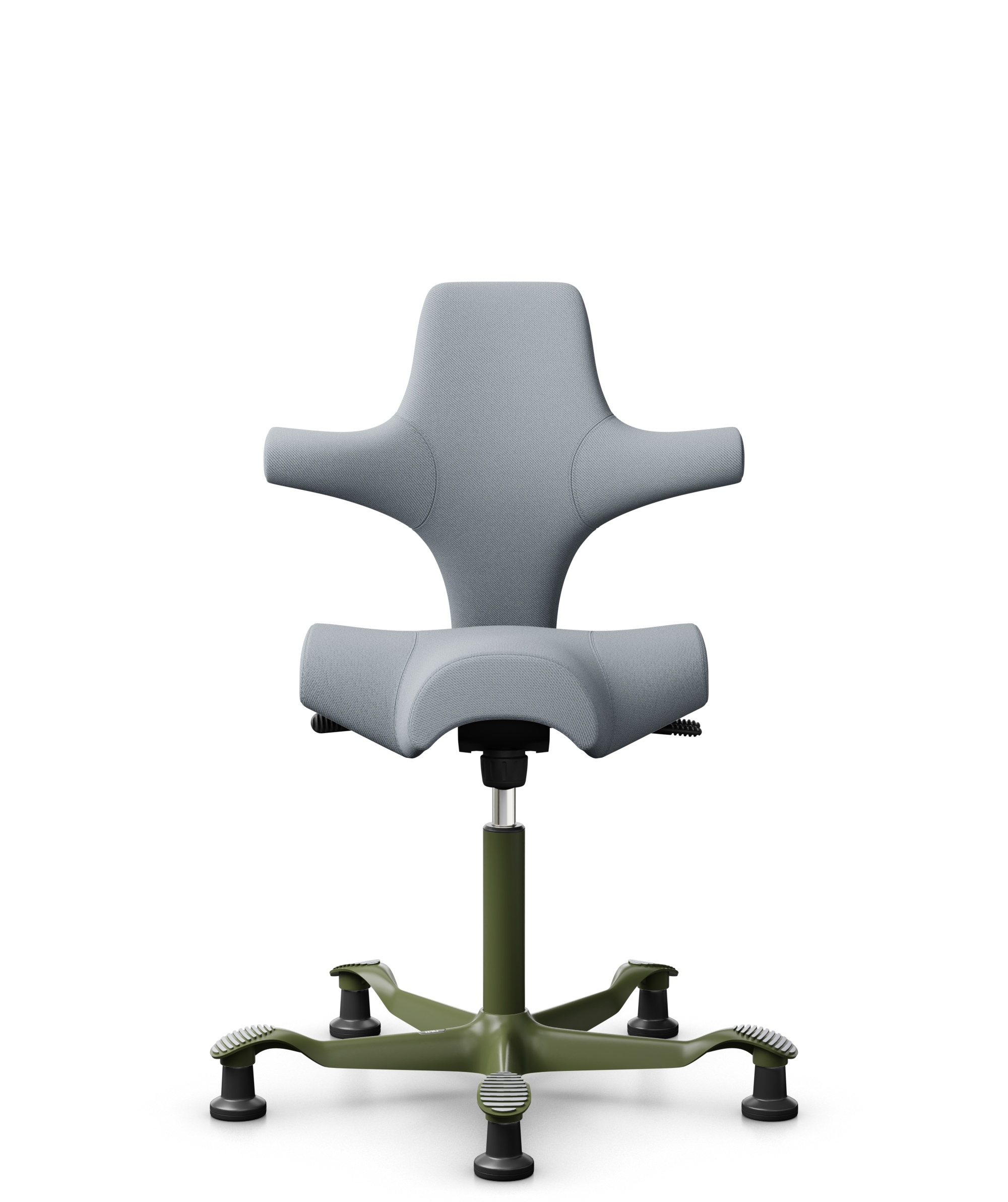 HÅG Capisco 8106 - Select (Gabriel) - Wol / Polyamide - SC60139 - Light grey - Framekleur - Wit - Gasveer - 200 mm (Zithoogte 46-64cm) - Vloercontact - Glijdoppen - Voetenring - Nee, geen voetenring - Voetster - Nee, voetster in framekleur - 1