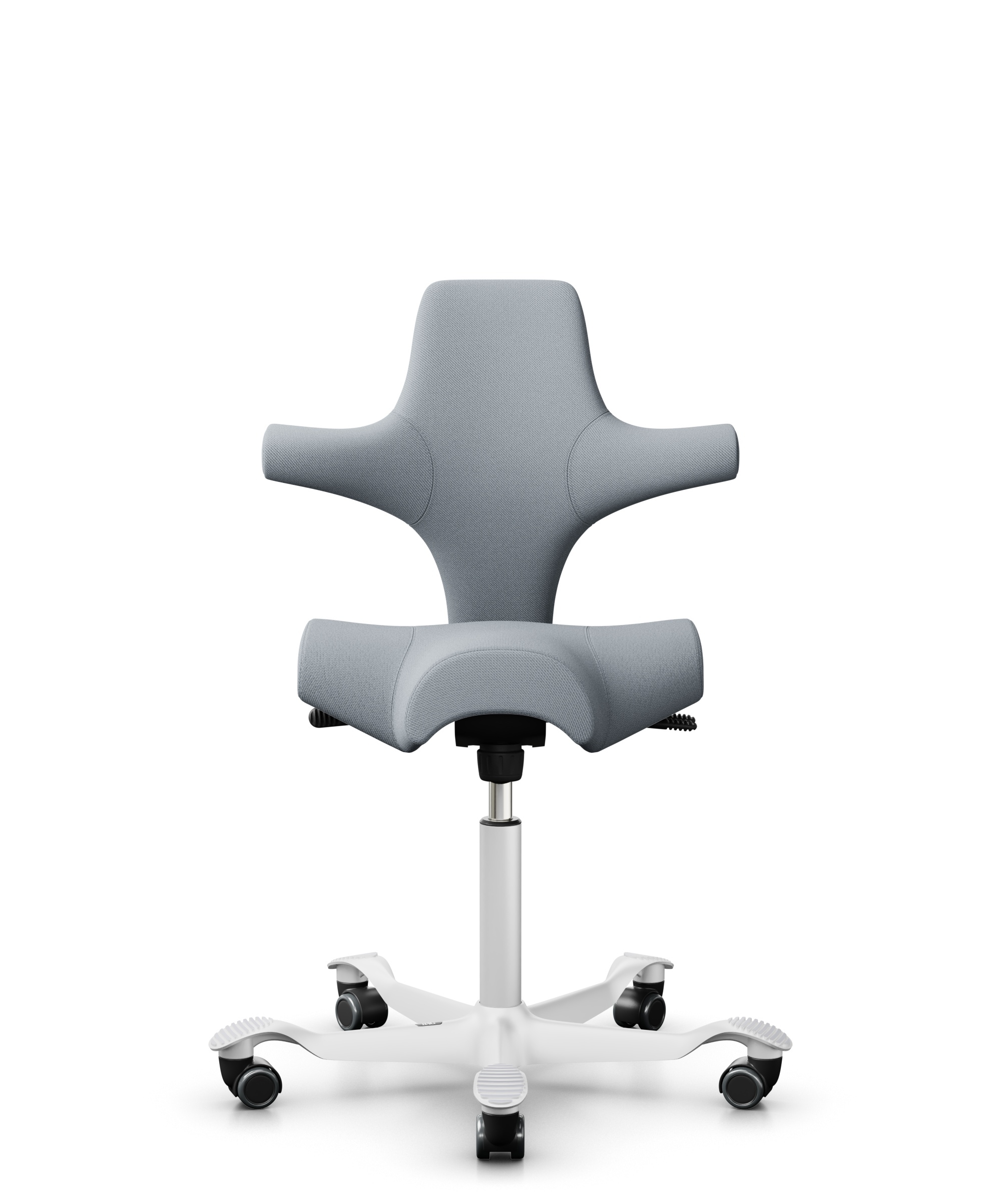 HÅG Capisco 8106 - Select (Gabriel) - Wol / Polyamide - SC60139 - Light grey - Framekleur - Zilver - Gasveer - 200 mm (Zithoogte 46-64cm) - Vloercontact - Harde wielen t.b.v. zachte vloeren - Voetenring - Nee, geen voetenring - Voetster - Nee, voetster... - 1
