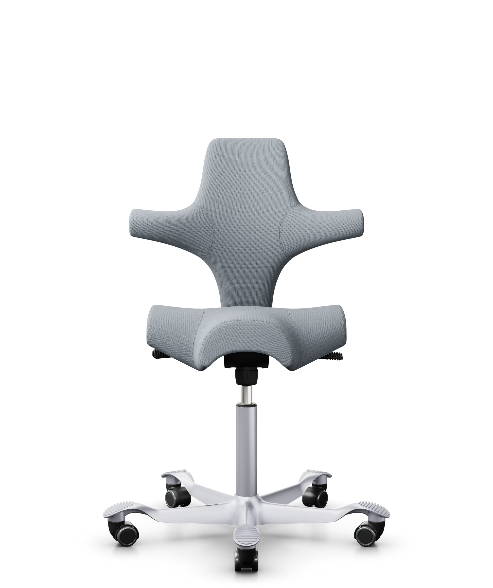 HÅG Capisco 8106 - Select (Gabriel) - Wol / Polyamide - SC60139 - Light grey - Framekleur - Blush Rose - Gasveer - 265 mm (Zithoogte 53-79cm) - Vloercontact - Zachte wielen t.b.v. harde vloeren - Voetenring - Nee, geen voetenring - Voetster - Nee, voet... - 1