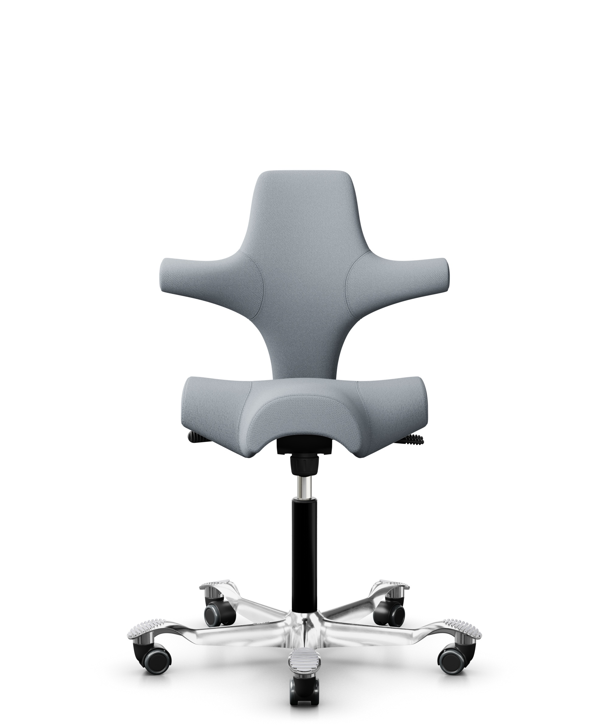HÅG Capisco 8106 - Select (Gabriel) - Wol / Polyamide - SC60139 - Light grey - Framekleur - Moss Grey - Gasveer - 150 mm (Zithoogte 40-55cm) - Vloercontact - Zachte wielen t.b.v. harde vloeren - Voetenring - Nee, geen voetenring - Voetster - Ja, voetst... - 1