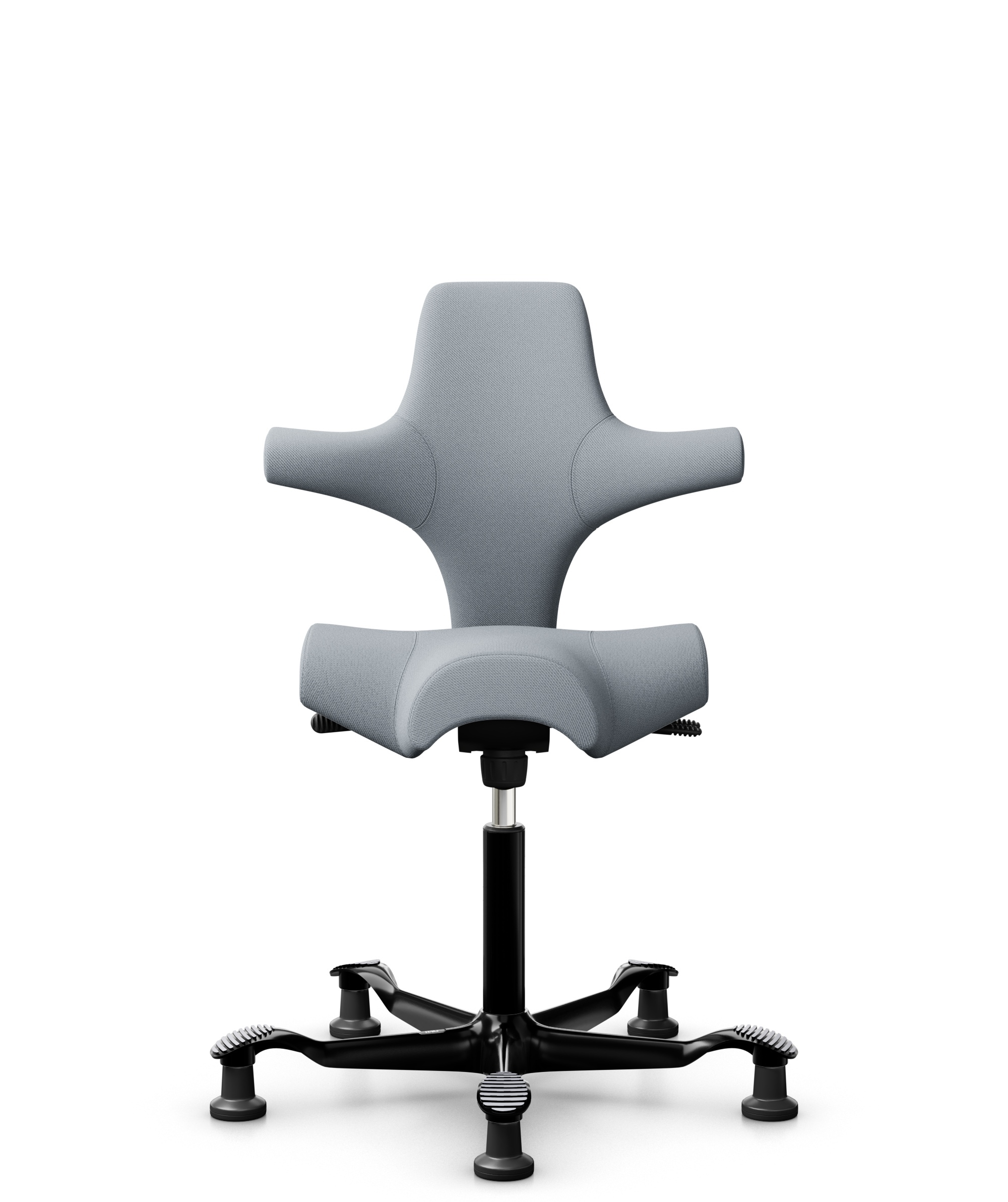 HÅG Capisco 8106 - Select (Gabriel) - Wol / Polyamide - SC60139 - Light grey - Framekleur - Moss Grey - Gasveer - 200 mm (Zithoogte 46-64cm) - Vloercontact - Glijdoppen - Voetenring - Nee, geen voetenring - Voetster - Nee, voetster in framekleur - 1