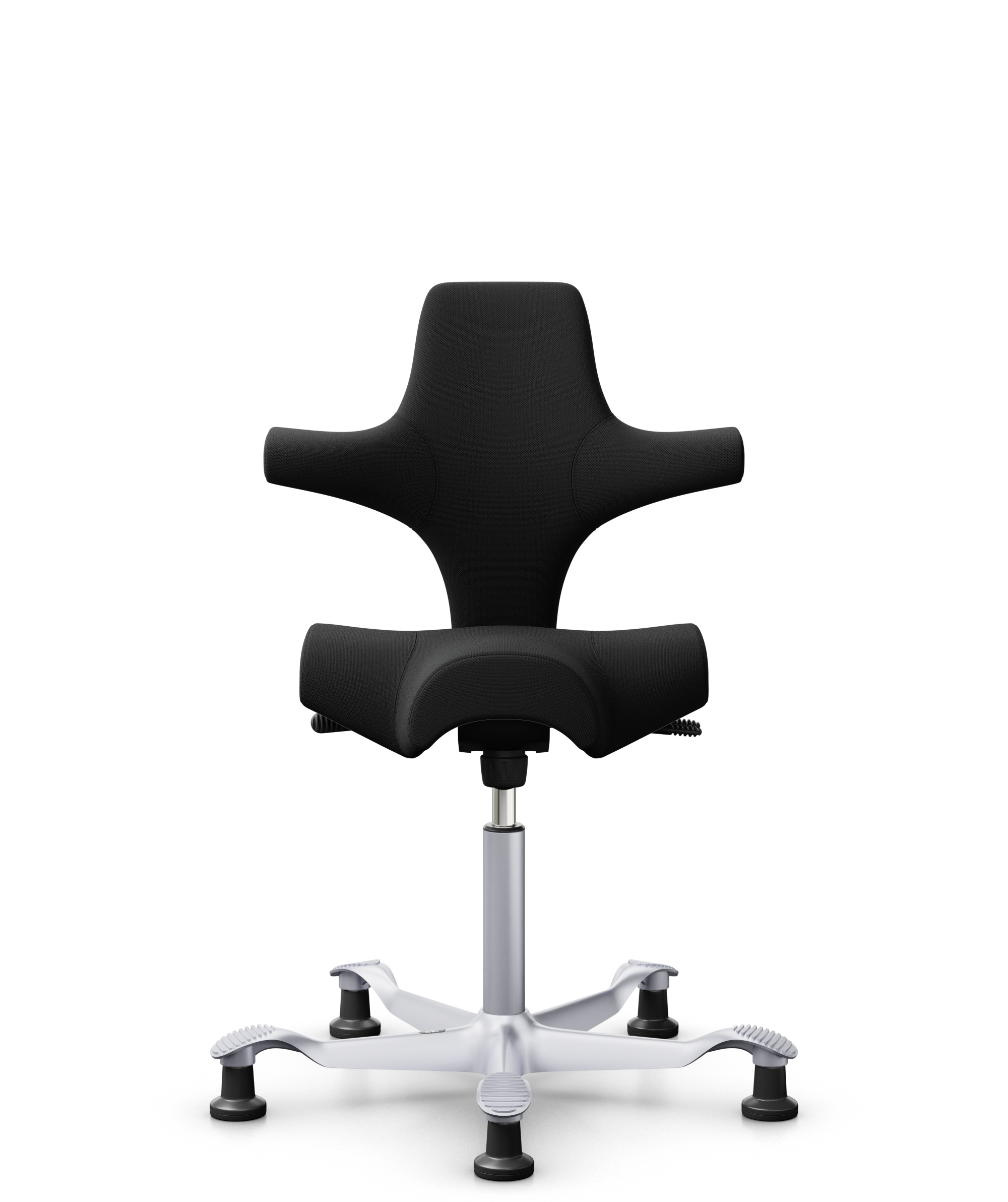 HÅG Capisco 8106 - Select (Gabriel) - Wol / Polyamide - SC60999 - Black - Framekleur - Zilver - Gasveer - 265 mm (Zithoogte 53-79cm) - Vloercontact - Glijdoppen - Voetenring - Nee, geen voetenring - Voetster - Nee, voetster in framekleur - 1