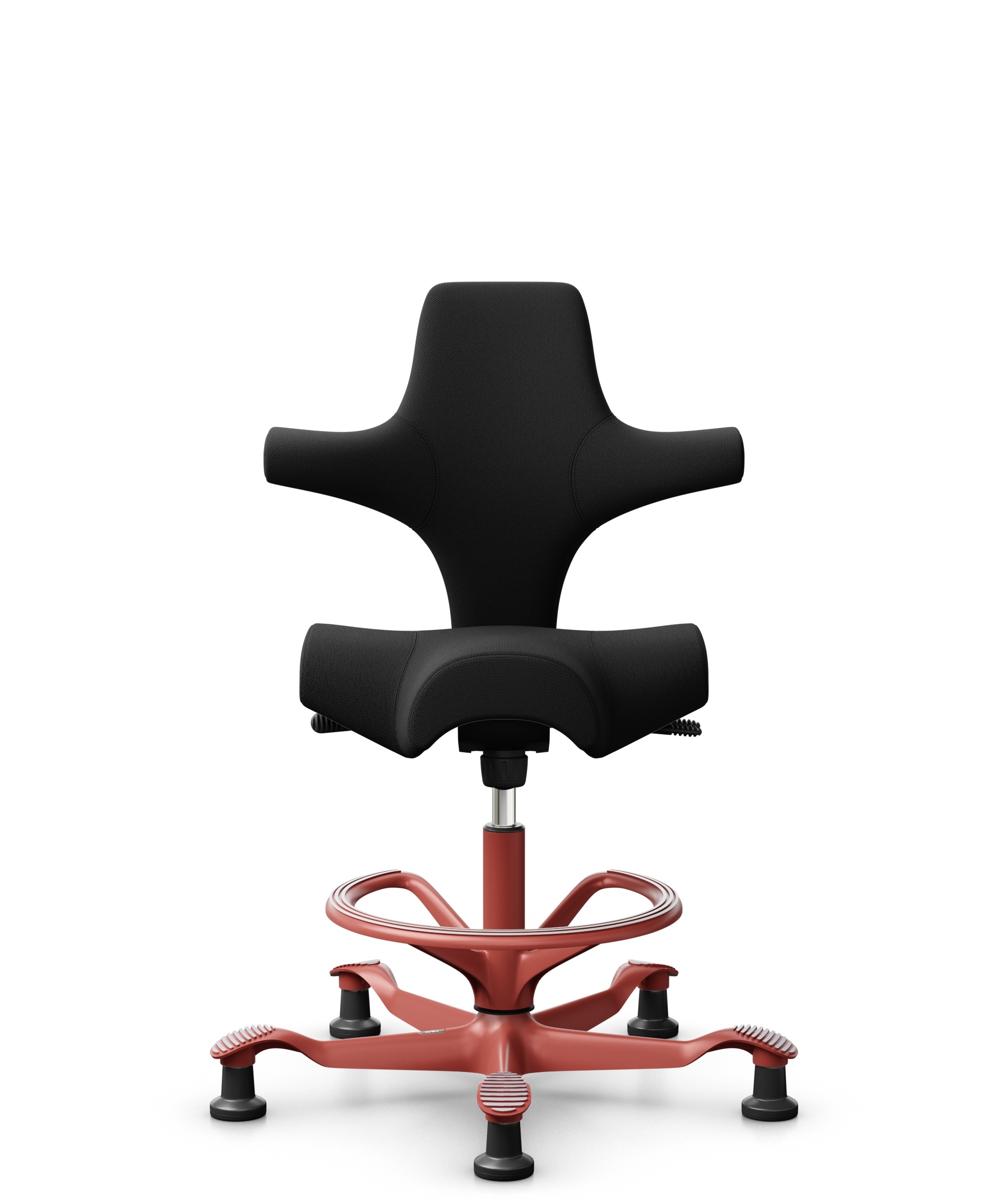 HÅG Capisco 8106 - Select (Gabriel) - Wol / Polyamide - SC60999 - Black - Framekleur - Blush Rose - Gasveer - 200 mm (Zithoogte 46-64cm) - Vloercontact - Glijdoppen - Voetenring - Ja, in framekleur - Voetster - Nee, voetster in framekleur - 1