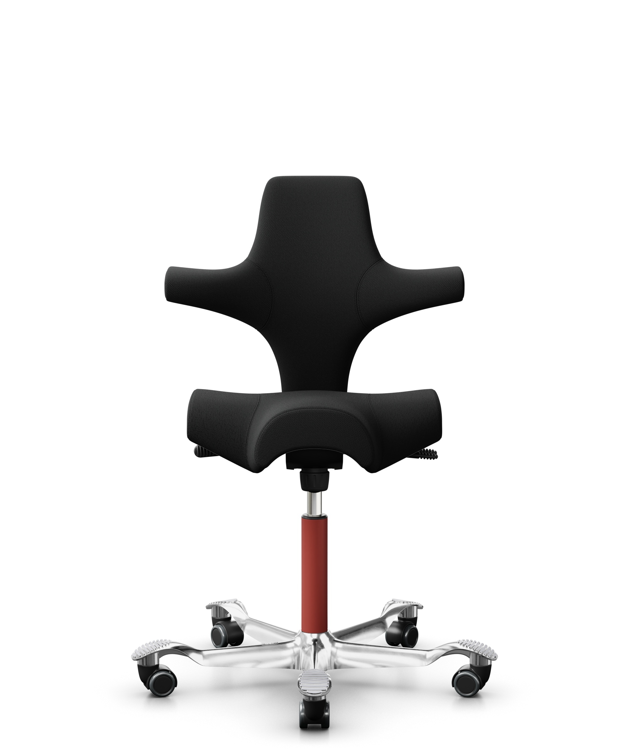 HÅG Capisco 8106 - Select (Gabriel) - Wol / Polyamide - SC60999 - Black - Framekleur - Blush Rose - Gasveer - 265 mm (Zithoogte 53-79cm) - Vloercontact - Zachte wielen t.b.v. harde vloeren - Voetenring - Nee, geen voetenring - Voetster - Ja, voetster i... - 1