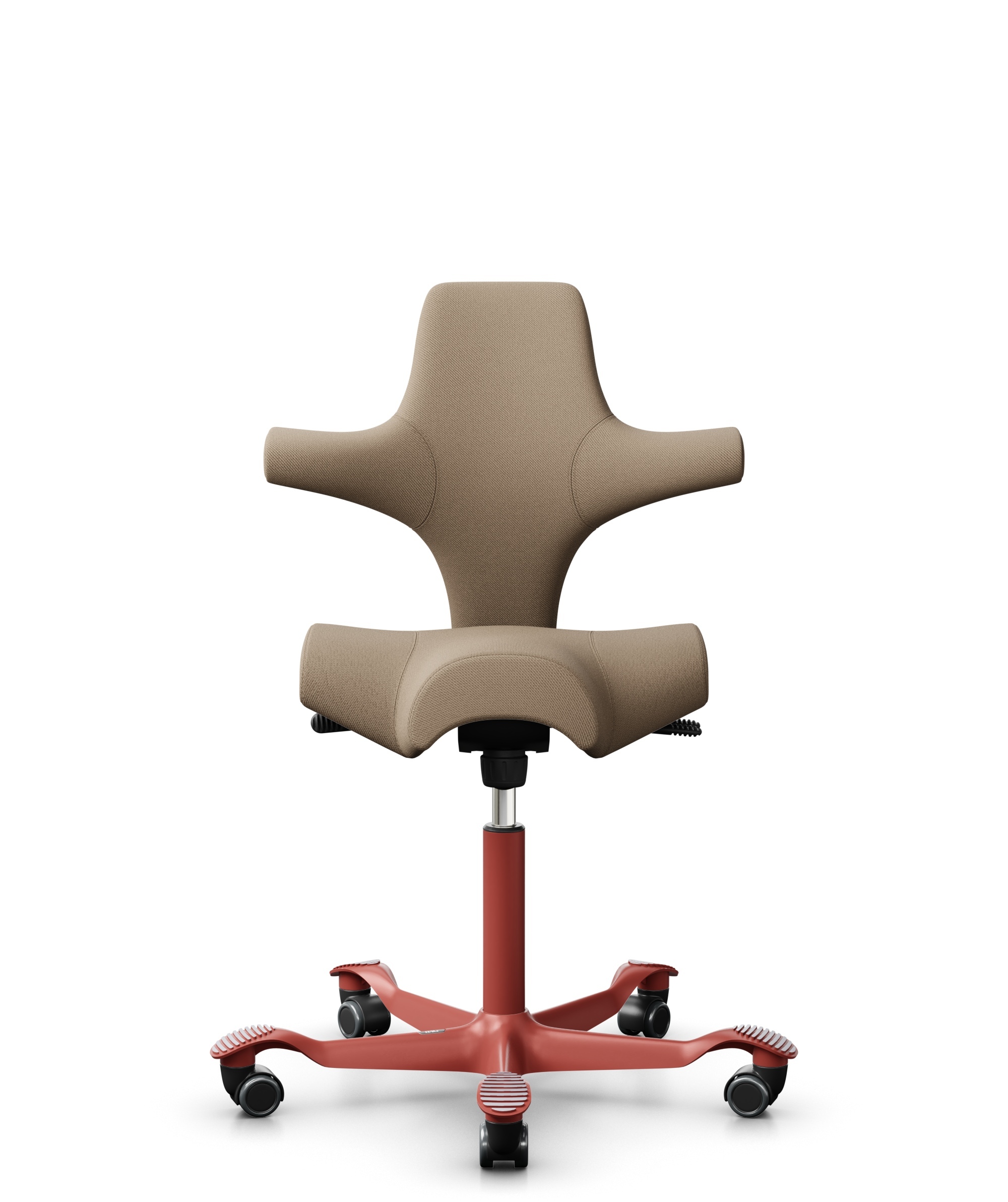 HÅG Capisco 8106 - Select (Gabriel) - Wol / Polyamide - SC61184 - Light brown - Framekleur - Blush Rose - Gasveer - 150 mm (Zithoogte 40-55cm) - Vloercontact - Zachte wielen t.b.v. harde vloeren - Voetenring - Nee, geen voetenring - Voetster - Nee, voe... - 1