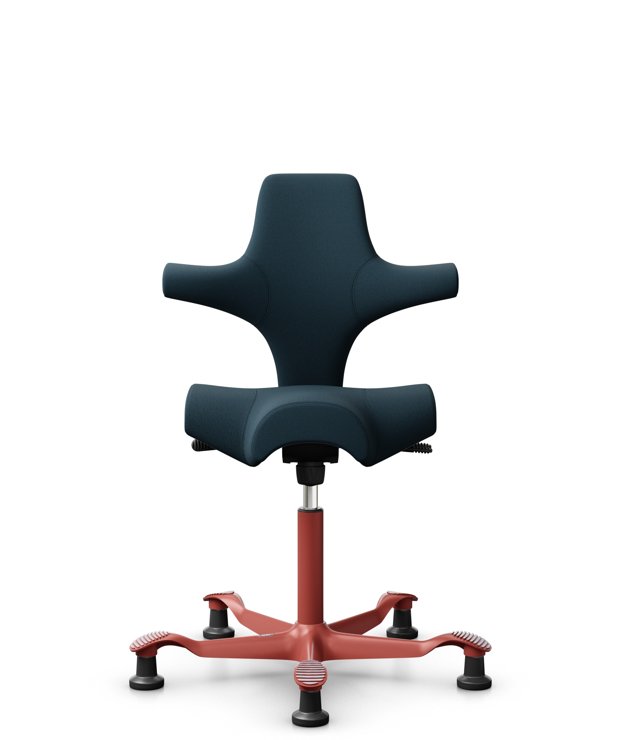 HÅG Capisco 8106 - Select (Gabriel) - Wol / Polyamide - SC66194 - Blue - Framekleur - Blush Rose - Gasveer - 150 mm (Zithoogte 40-55cm) - Vloercontact - Glijdoppen - Voetenring - Nee, geen voetenring - Voetster - Nee, voetster in framekleur - 1