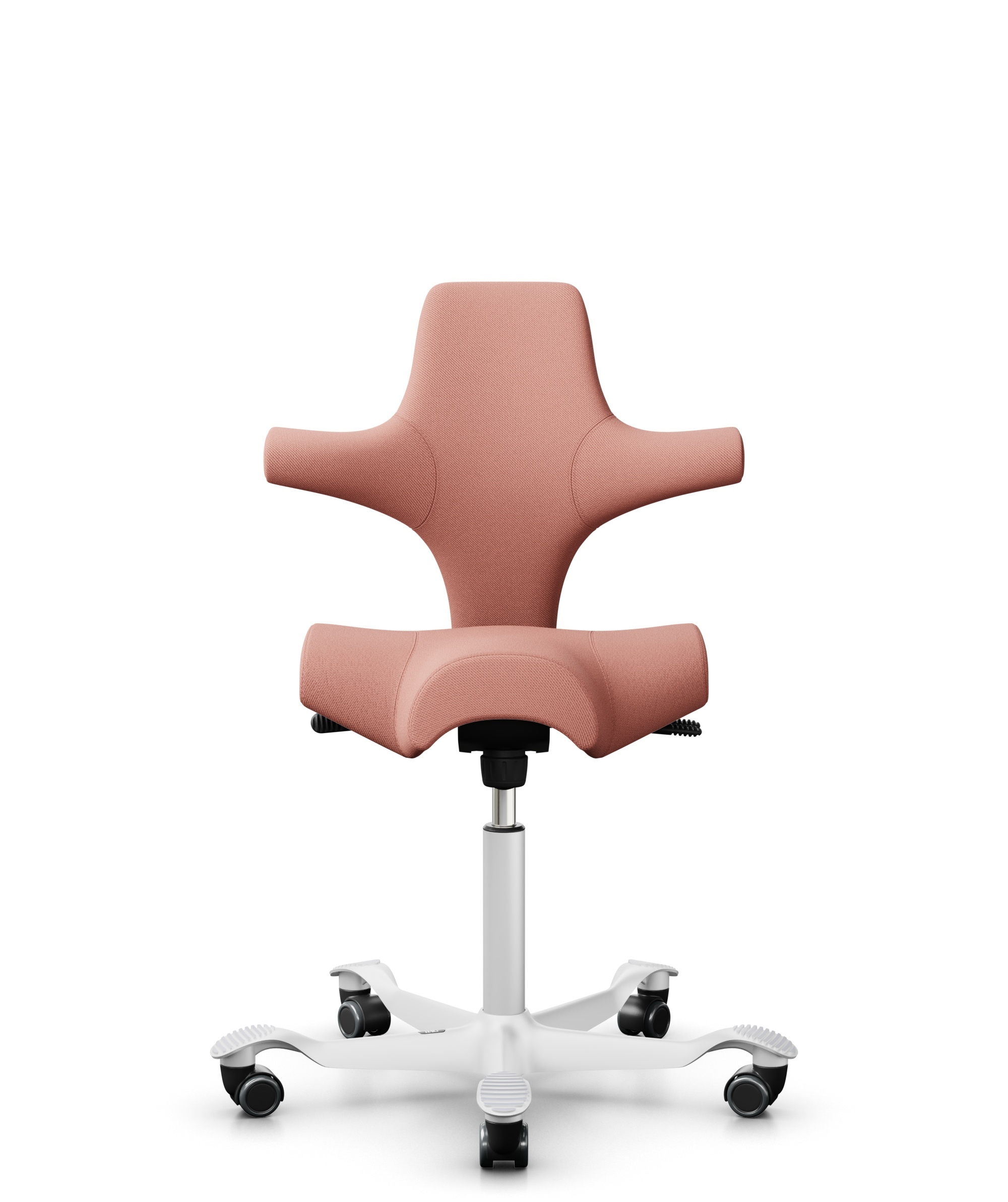 HÅG Capisco 8106 - Select (Gabriel) - Wol / Polyamide - SC64213 - Light blush - Framekleur - Wit - Gasveer - 265 mm (Zithoogte 53-79cm) - Vloercontact - Harde wielen t.b.v. zachte vloeren - Voetenring - Nee, geen voetenring - Voetster - Nee, voetster i... - 1