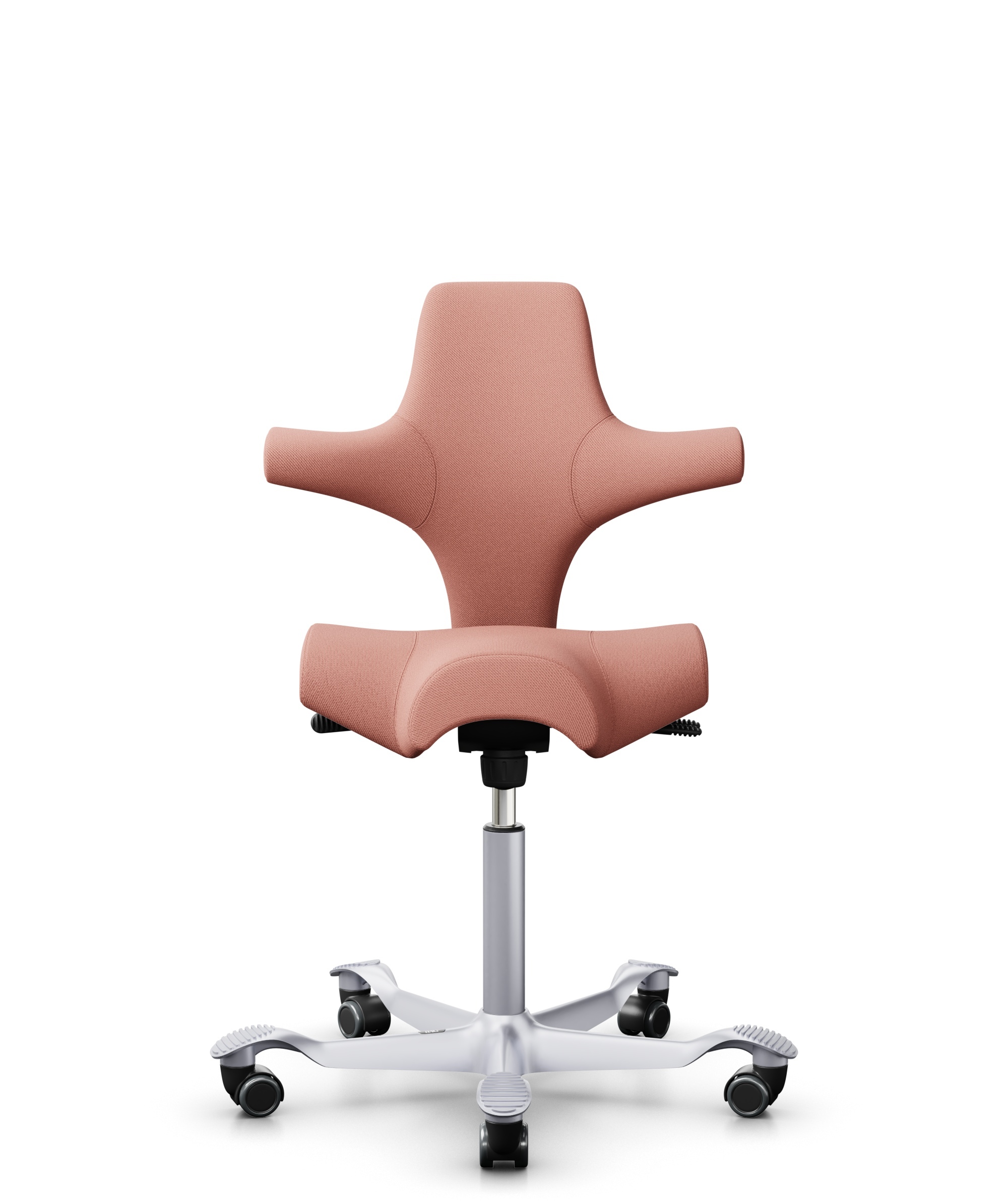 HÅG Capisco 8106 - Select (Gabriel) - Wol / Polyamide - SC64213 - Light blush - Framekleur - Zilver - Gasveer - 265 mm (Zithoogte 53-79cm) - Vloercontact - Zachte wielen t.b.v. harde vloeren - Voetenring - Nee, geen voetenring - Voetster - Nee, voetste... - 1