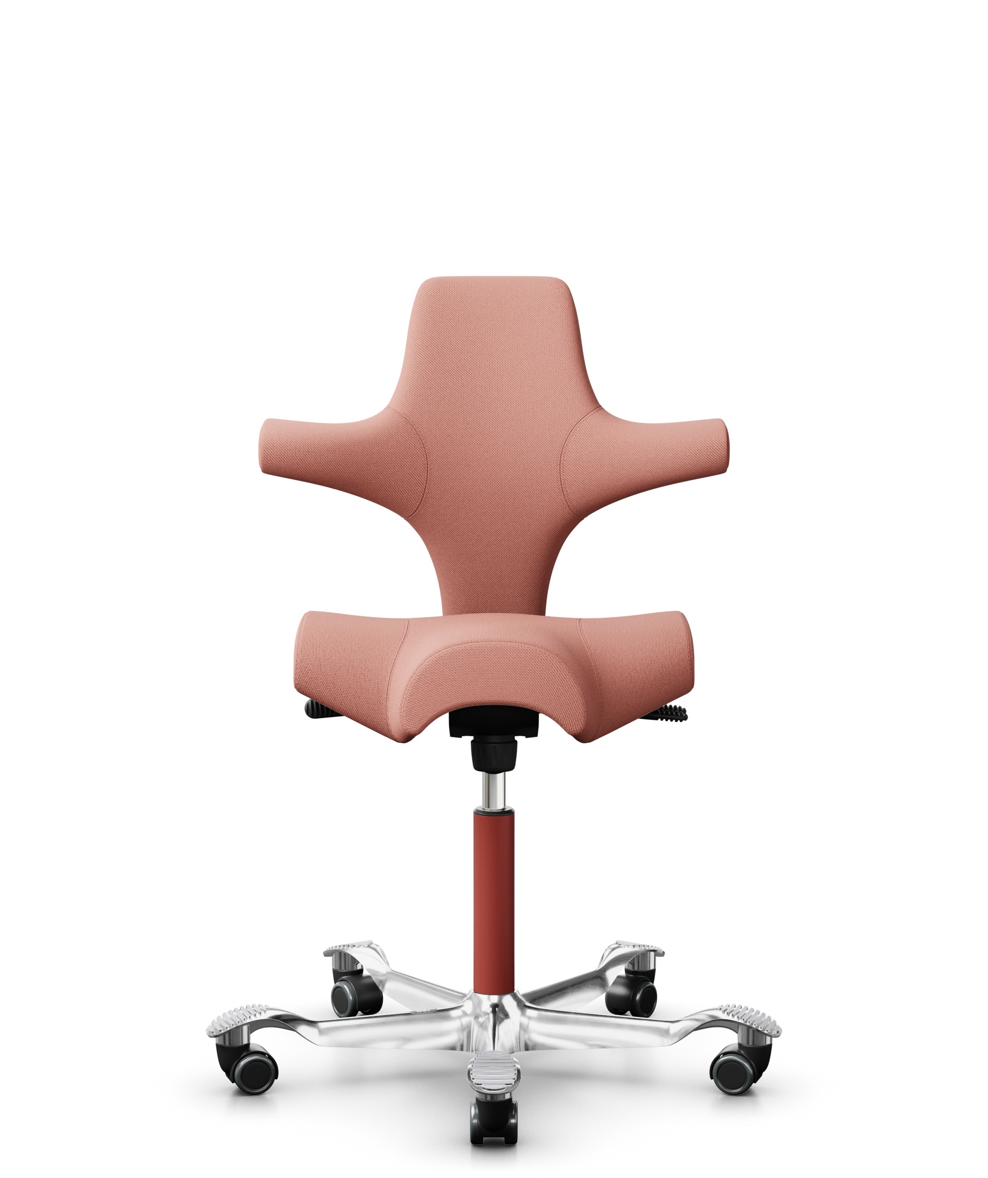 HÅG Capisco 8106 - Select (Gabriel) - Wol / Polyamide - SC64213 - Light blush - Framekleur - Blush Rose - Gasveer - 150 mm (Zithoogte 40-55cm) - Vloercontact - Zachte wielen t.b.v. harde vloeren - Voetenring - Nee, geen voetenring - Voetster - Ja, voet... - 1