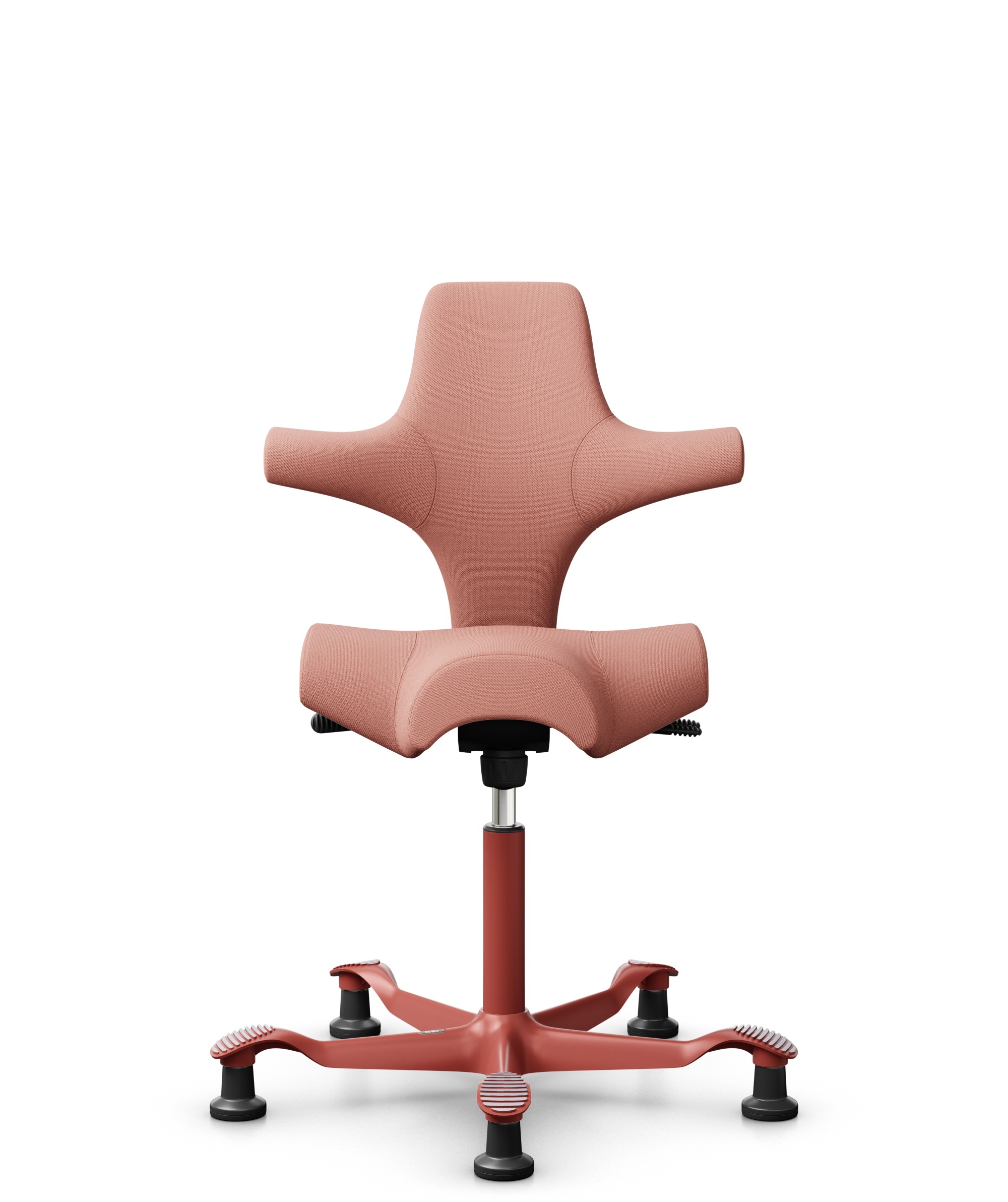 HÅG Capisco 8106 - Select (Gabriel) - Wol / Polyamide - SC64213 - Light blush - Framekleur - Blush Rose - Gasveer - 265 mm (Zithoogte 53-79cm) - Vloercontact - Glijdoppen - Voetenring - Nee, geen voetenring - Voetster - Nee, voetster in framekleur - 1