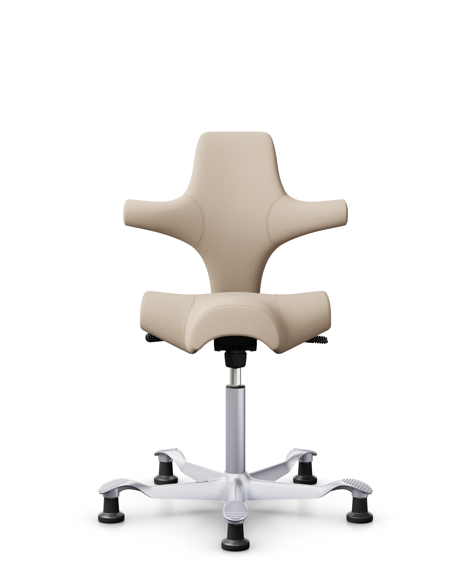 HÅG Capisco 8106 - Select (Gabriel) - Wol / Polyamide - SC61188 - Light beige - Framekleur - Zilver - Gasveer - 200 mm (Zithoogte 46-64cm) - Vloercontact - Glijdoppen - Voetenring - Nee, geen voetenring - Voetster - Nee, voetster in framekleur - 1