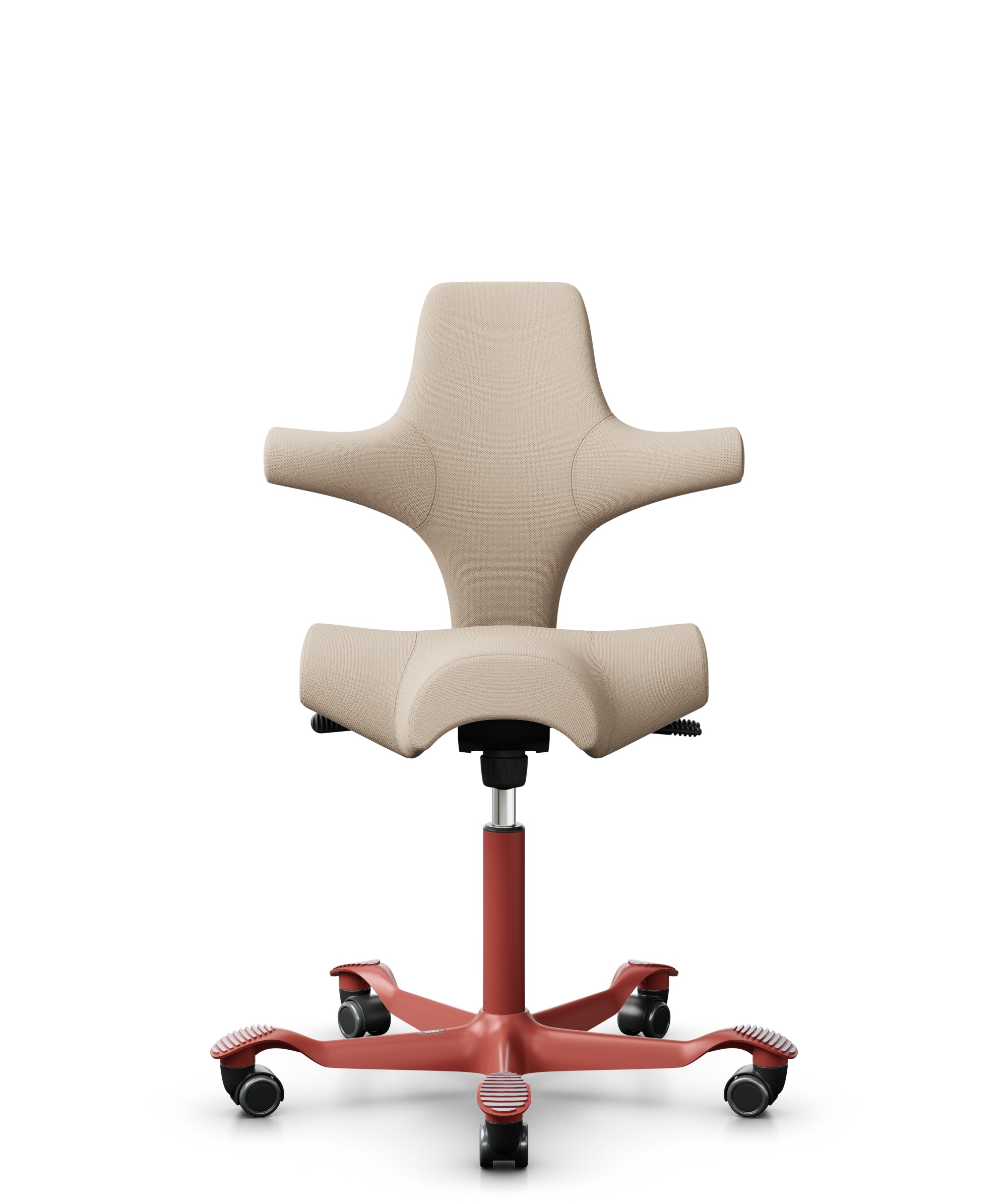 HÅG Capisco 8106 - Select (Gabriel) - Wol / Polyamide - SC61188 - Light beige - Framekleur - Blush Rose - Gasveer - 150 mm (Zithoogte 40-55cm) - Vloercontact - Harde wielen t.b.v. zachte vloeren - Voetenring - Nee, geen voetenring - Voetster - Nee, voe... - 1