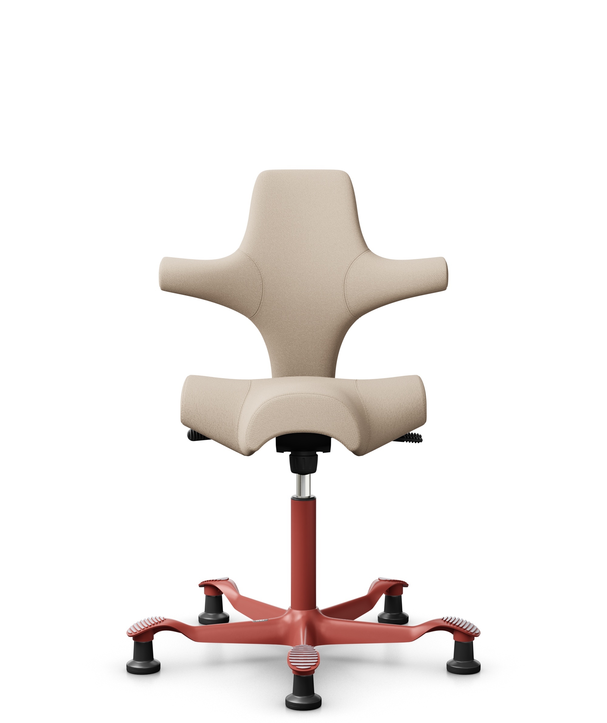 HÅG Capisco 8106 - Select (Gabriel) - Wol / Polyamide - SC61188 - Light beige - Framekleur - Blush Rose - Gasveer - 265 mm (Zithoogte 53-79cm) - Vloercontact - Glijdoppen - Voetenring - Nee, geen voetenring - Voetster - Nee, voetster in framekleur - 1