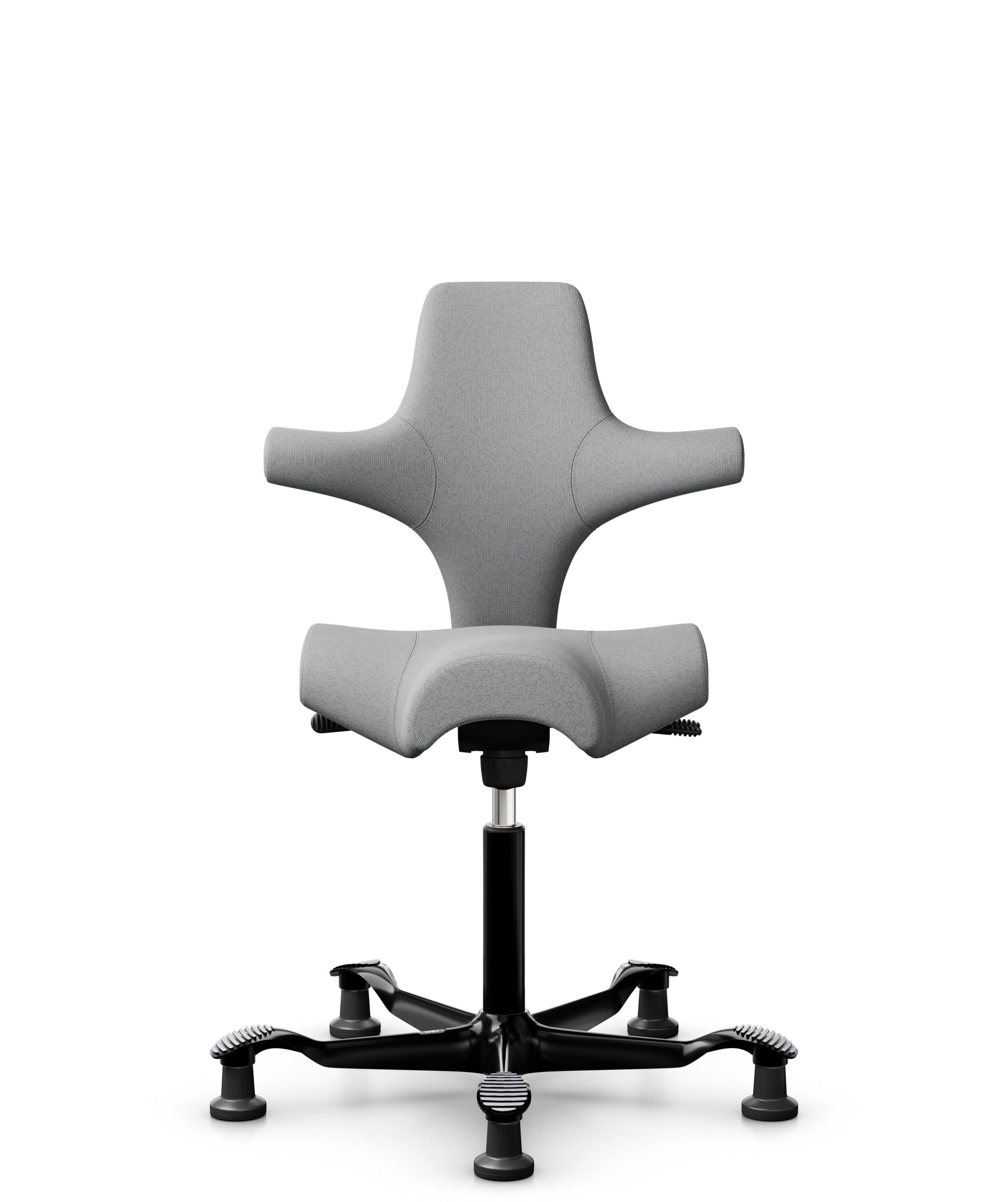 HÅG Capisco 8106 - Capture (Gabriel) - Wol / Polyamide - CPT4102 - Light grey - Framekleur - Zwart - Gasveer - 265 mm (Zithoogte 53-79cm) - Vloercontact - Glijdoppen - Voetenring - Nee, geen voetenring - Voetster - Nee, voetster in framekleur - 1