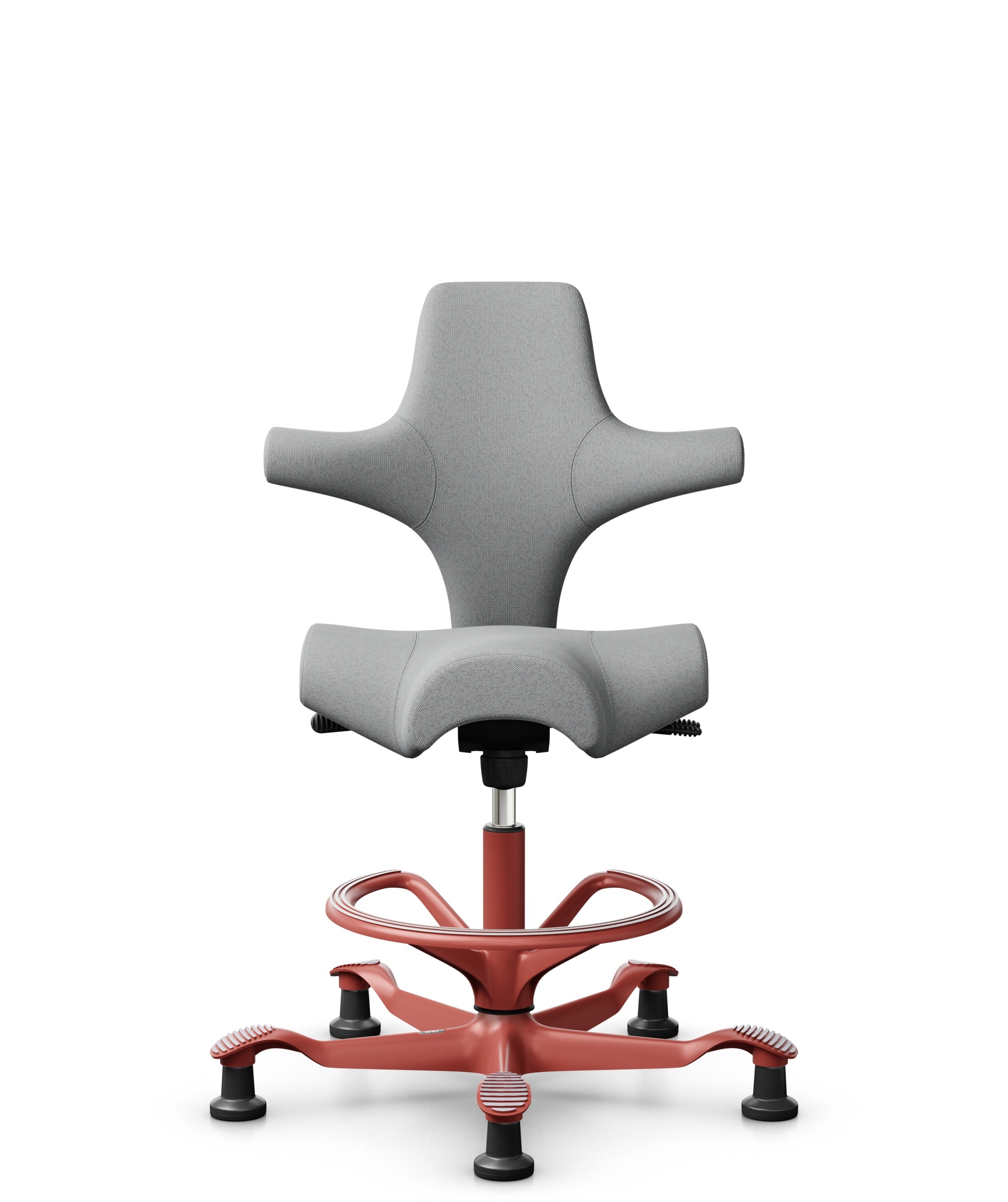HÅG Capisco 8106 - Capture (Gabriel) - Wol / Polyamide - CPT4102 - Light grey - Framekleur - Blush Rose - Gasveer - 200 mm (Zithoogte 46-64cm) - Vloercontact - Glijdoppen - Voetenring - Ja, in framekleur - Voetster - Nee, voetster in framekleur - 1