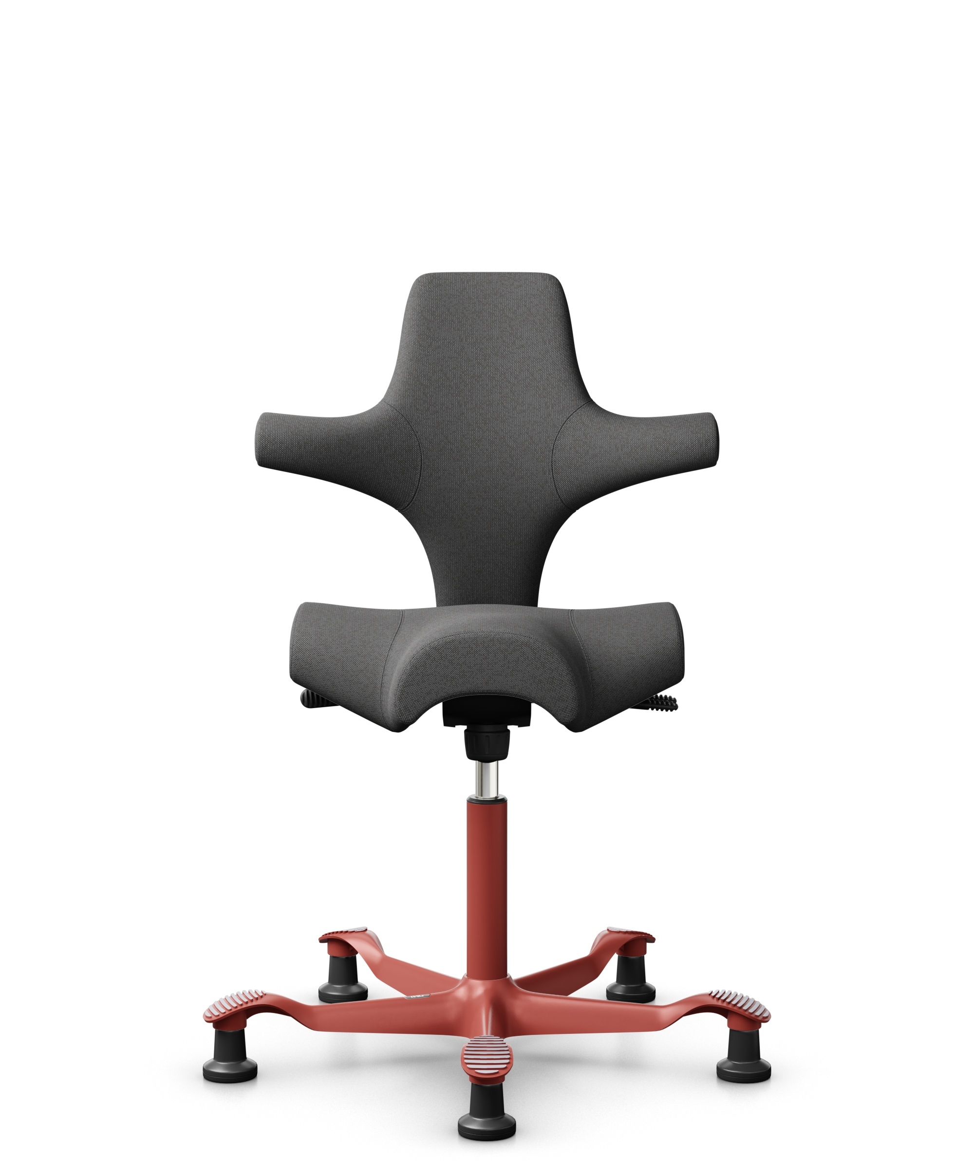 HÅG Capisco 8106 - Capture (Gabriel) - Wol / Polyamide - CPT4601 - Dark grey - Framekleur - Blush Rose - Gasveer - 150 mm (Zithoogte 40-55cm) - Vloercontact - Glijdoppen - Voetenring - Nee, geen voetenring - Voetster - Nee, voetster in framekleur - 1