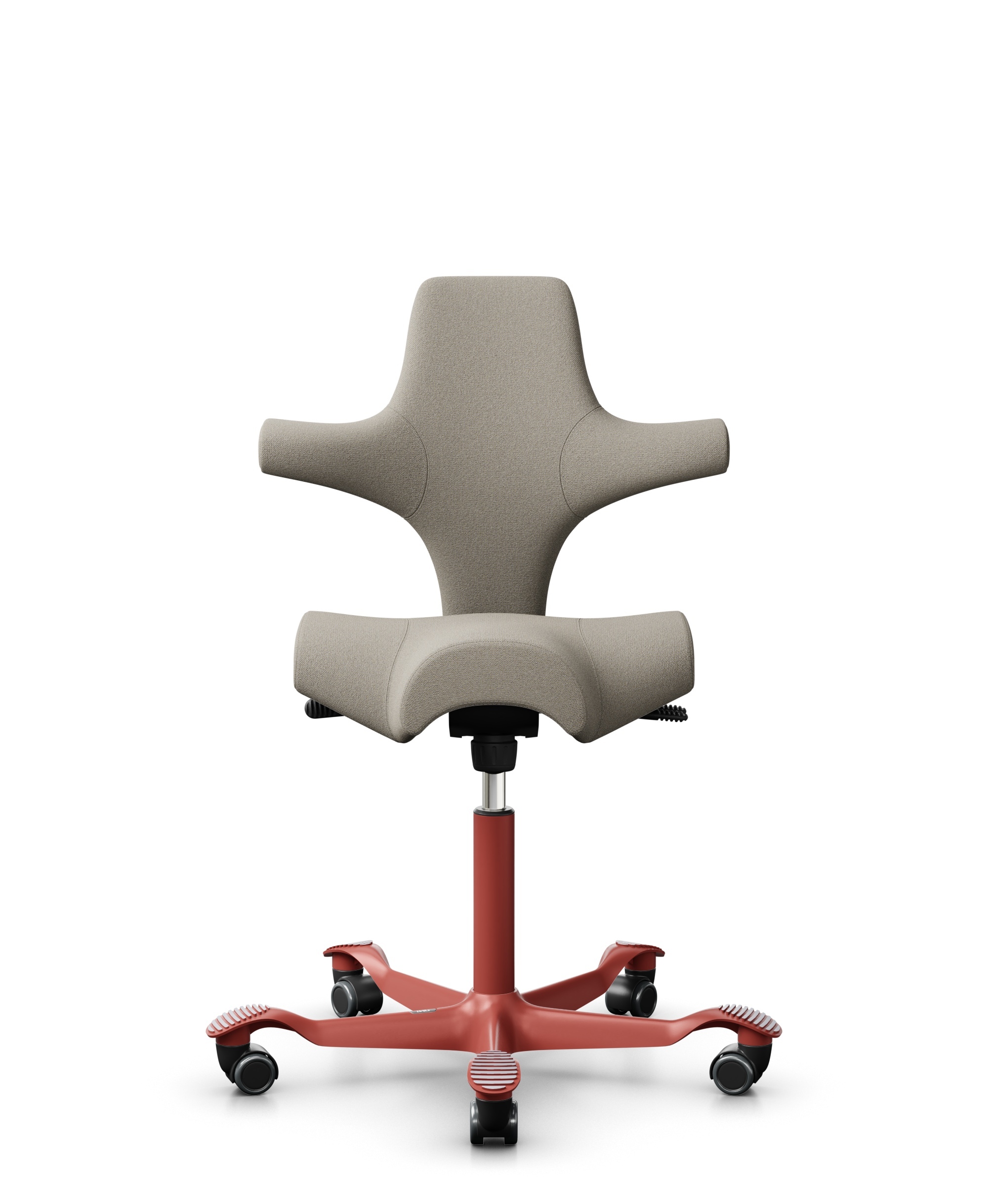 HÅG Capisco 8106 - Capture (Gabriel) - Wol / Polyamide - CPT5103 - Light beige - Framekleur - Blush Rose - Gasveer - 200 mm (Zithoogte 46-64cm) - Vloercontact - Harde wielen t.b.v. zachte vloeren - Voetenring - Nee, geen voetenring - Voetster - Nee, vo... - 1