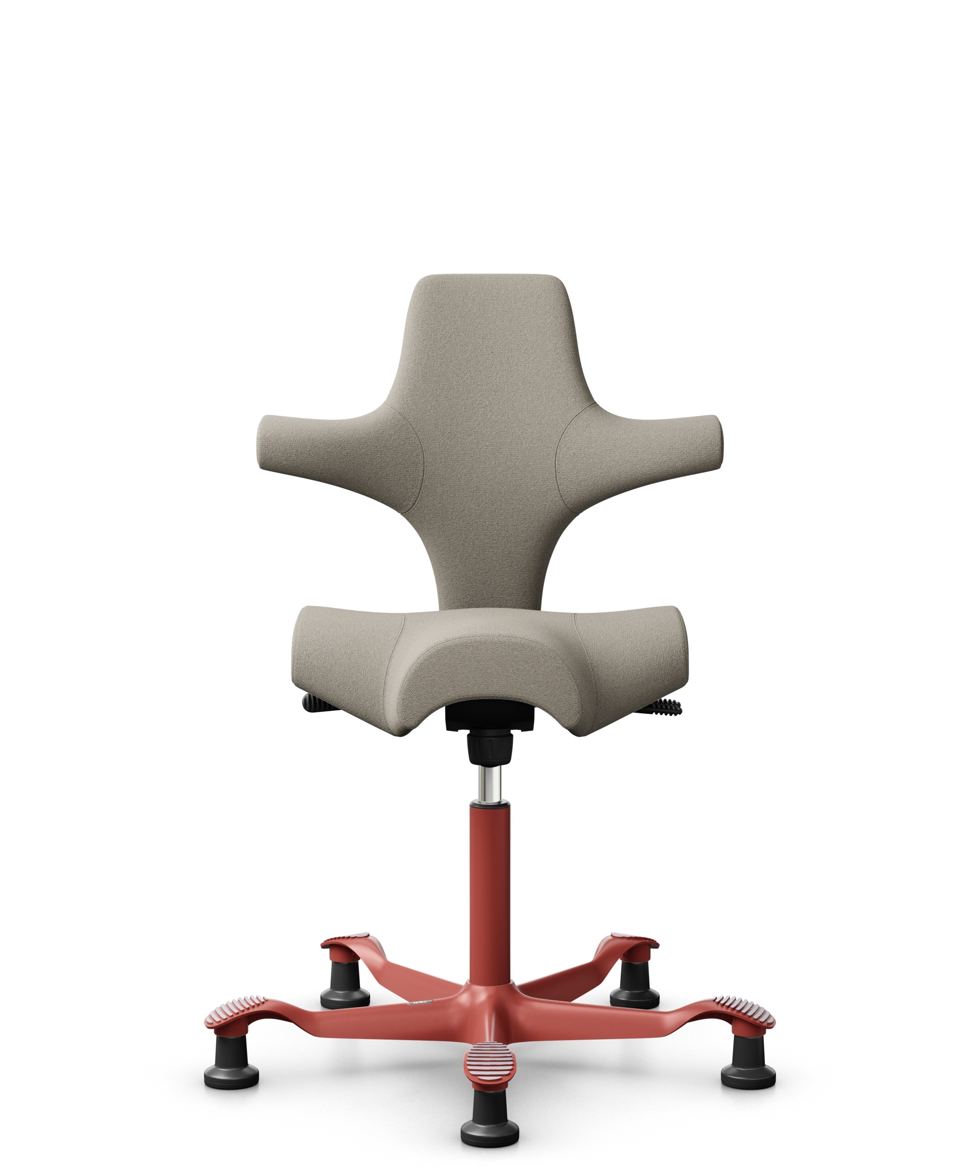 HÅG Capisco 8106 - Capture (Gabriel) - Wol / Polyamide - CPT5103 - Light beige - Framekleur - Blush Rose - Gasveer - 265 mm (Zithoogte 53-79cm) - Vloercontact - Glijdoppen - Voetenring - Nee, geen voetenring - Voetster - Nee, voetster in framekleur - 1