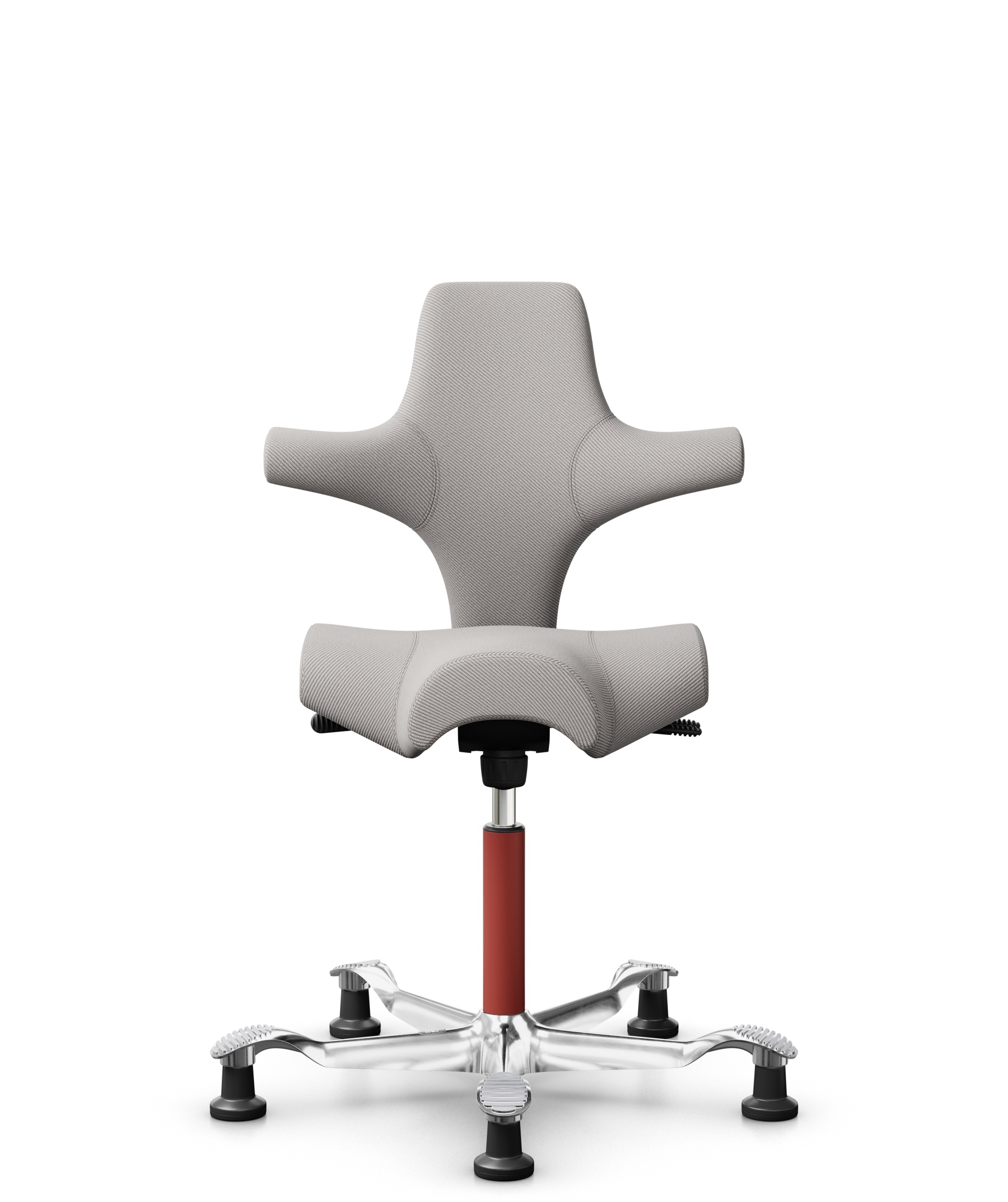 HÅG Capisco 8106 - Oceanic (Camira) - Gerecycled Polyester - OCI014 - Light beige - Framekleur - Blush Rose - Gasveer - 265 mm (Zithoogte 53-79cm) - Vloercontact - Glijdoppen - Voetenring - Nee, geen voetenring - Voetster - Ja, voetster in gepolijst al... - 1