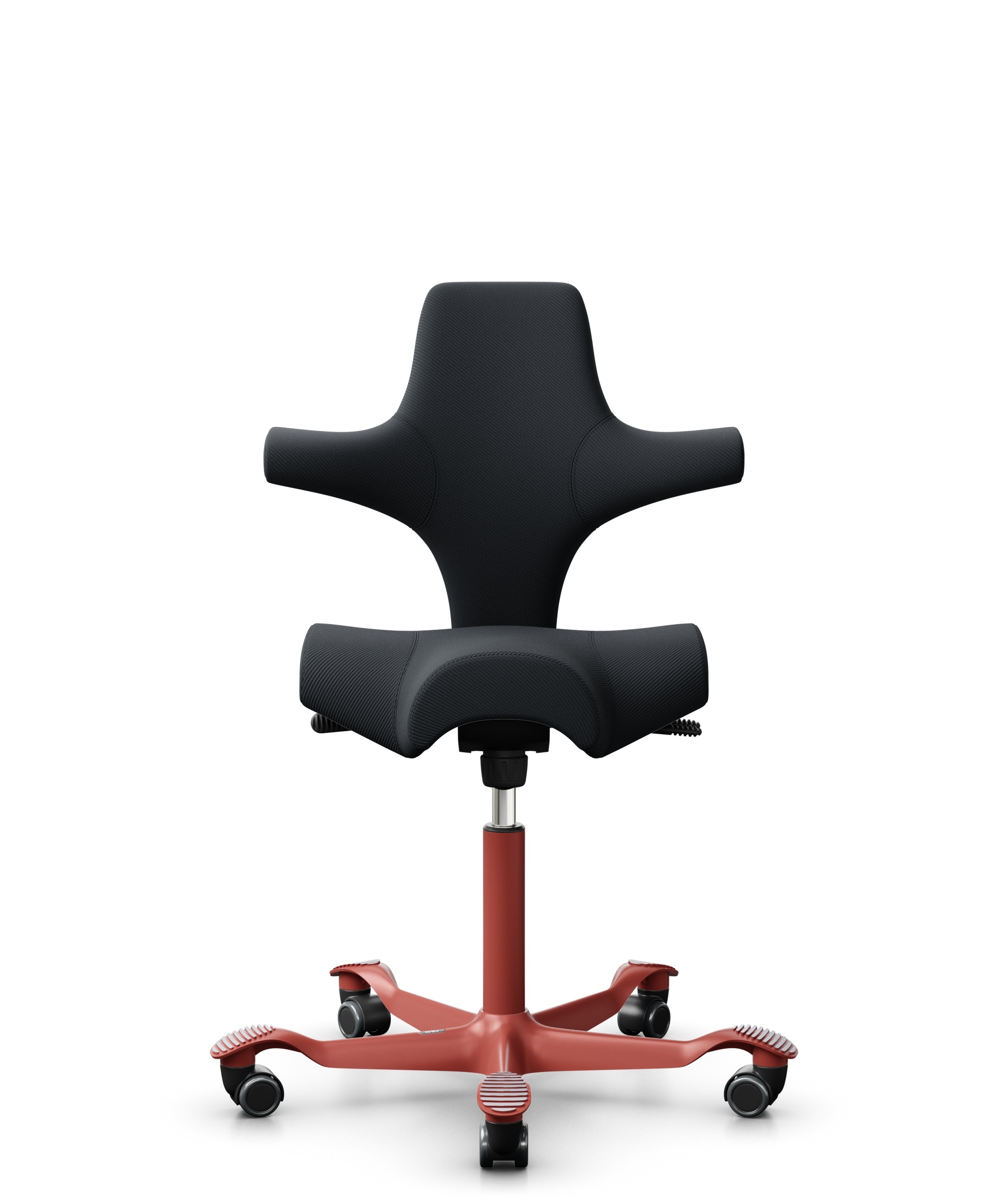 HÅG Capisco 8106 - Oceanic (Camira) - Gerecycled Polyester - OCI001 - Black - Framekleur - Blush Rose - Gasveer - 200 mm (Zithoogte 46-64cm) - Vloercontact - Harde wielen t.b.v. zachte vloeren - Voetenring - Nee, geen voetenring - Voetster - Nee, voets... - 1